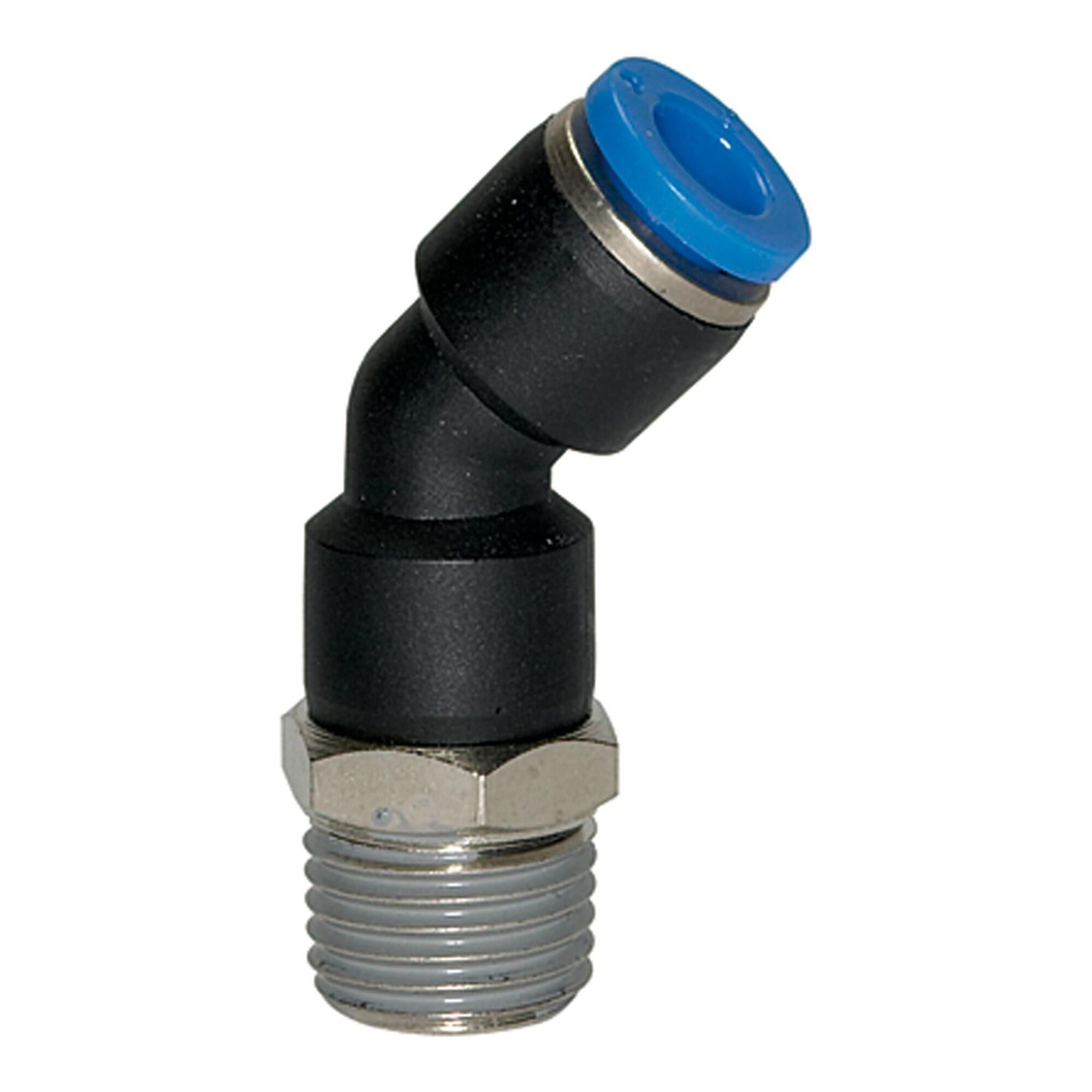 RIEGLER Schlauchverschraubung Riegler Steckverschraubung 45° »Blaue Serie«, drehbar, R 1/4 außen, Ã˜