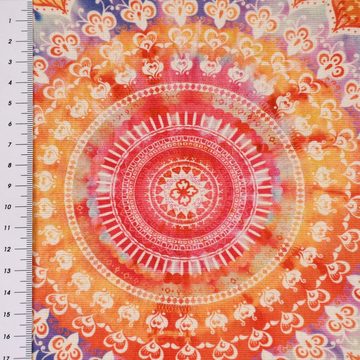 SCHÖNER LEBEN. Dekokissen SCHÖNER LEBEN. Kissenhülle Outdoor Mandala Watercolour gelb bunt