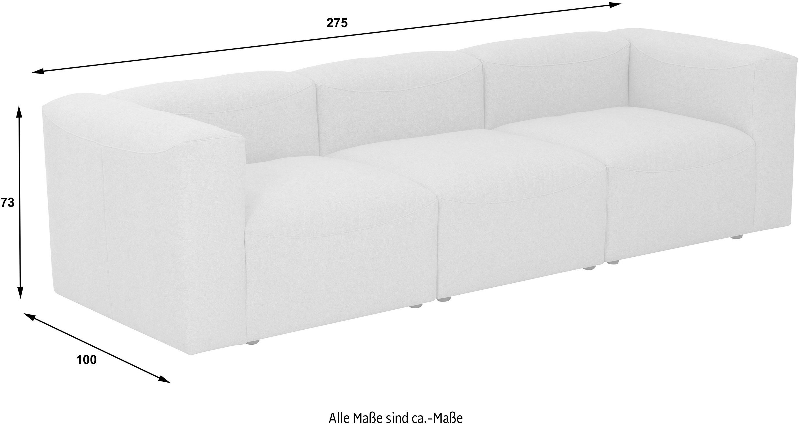 Sitz-Elementen, 3 aus 3 anthrazit individuell Winzer® Spar-Set 05 Max 3-Sitzer kombinierbar Teile, Sofa-Set Lena,