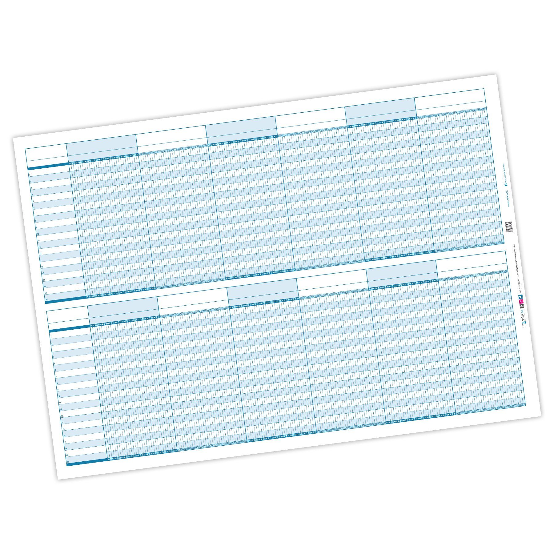 itenga Wandkalender itenga Urlaubsplaner Schichtplaner universal immerwährend DIN A1 abwis