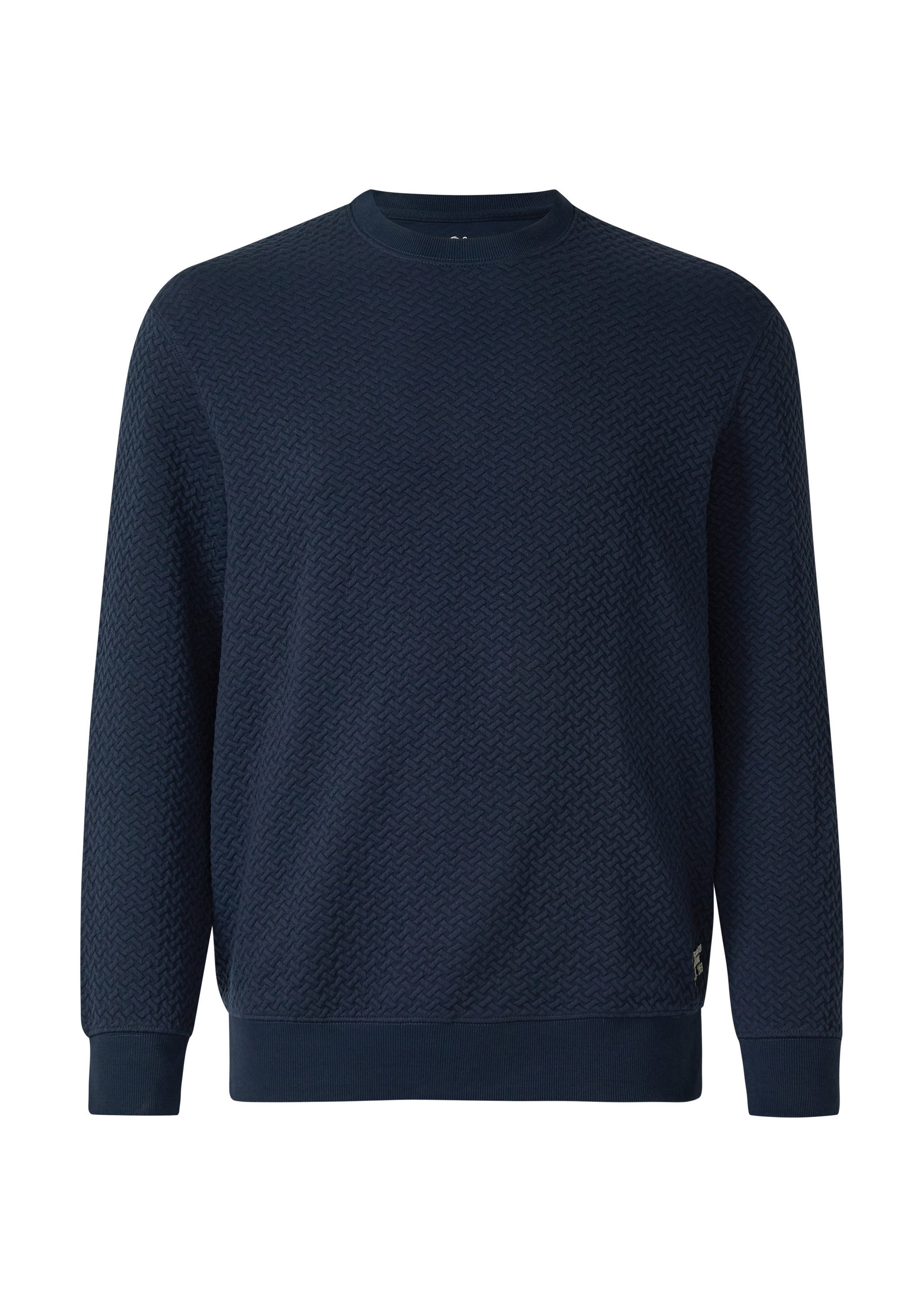 s.Oliver Sweatshirt Sweatshirt Strukturiertes Sweatshirt mit Crew Neck
