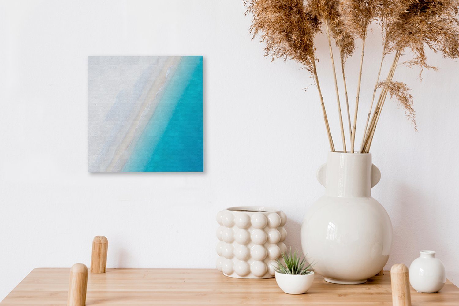 Wohnzimmer Bilder (1 St), Meer Leinwandbild OneMillionCanvasses® für - Strand Schlafzimmer - Leinwand Blau,