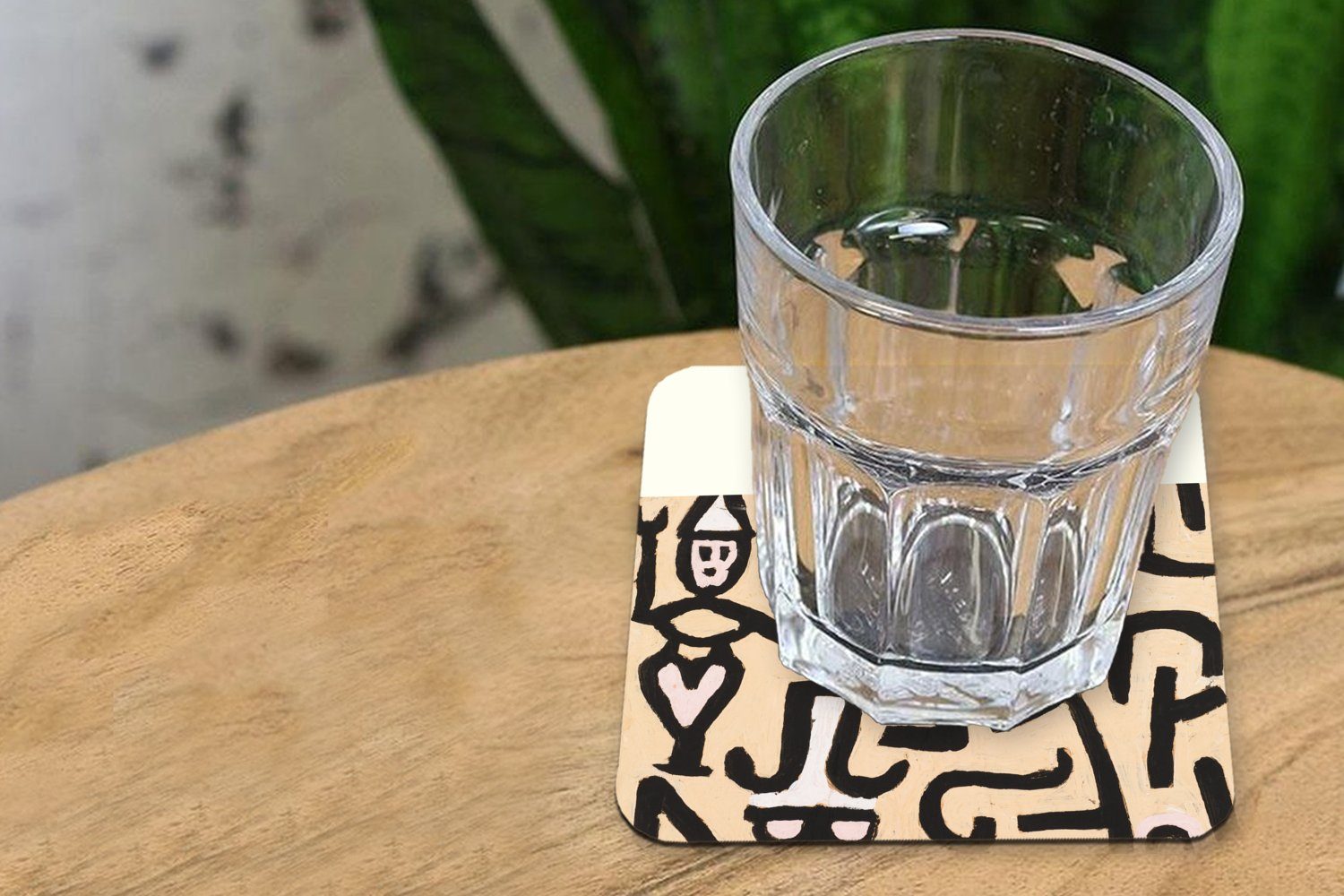 MuchoWow Flugblatt Gläser, 6-tlg., Untersetzer, klee der Komödianten, Tischuntersetzer, Glasuntersetzer Zubehör Glasuntersetzer, für Paul Korkuntersetzer, - - Tasse Kunst