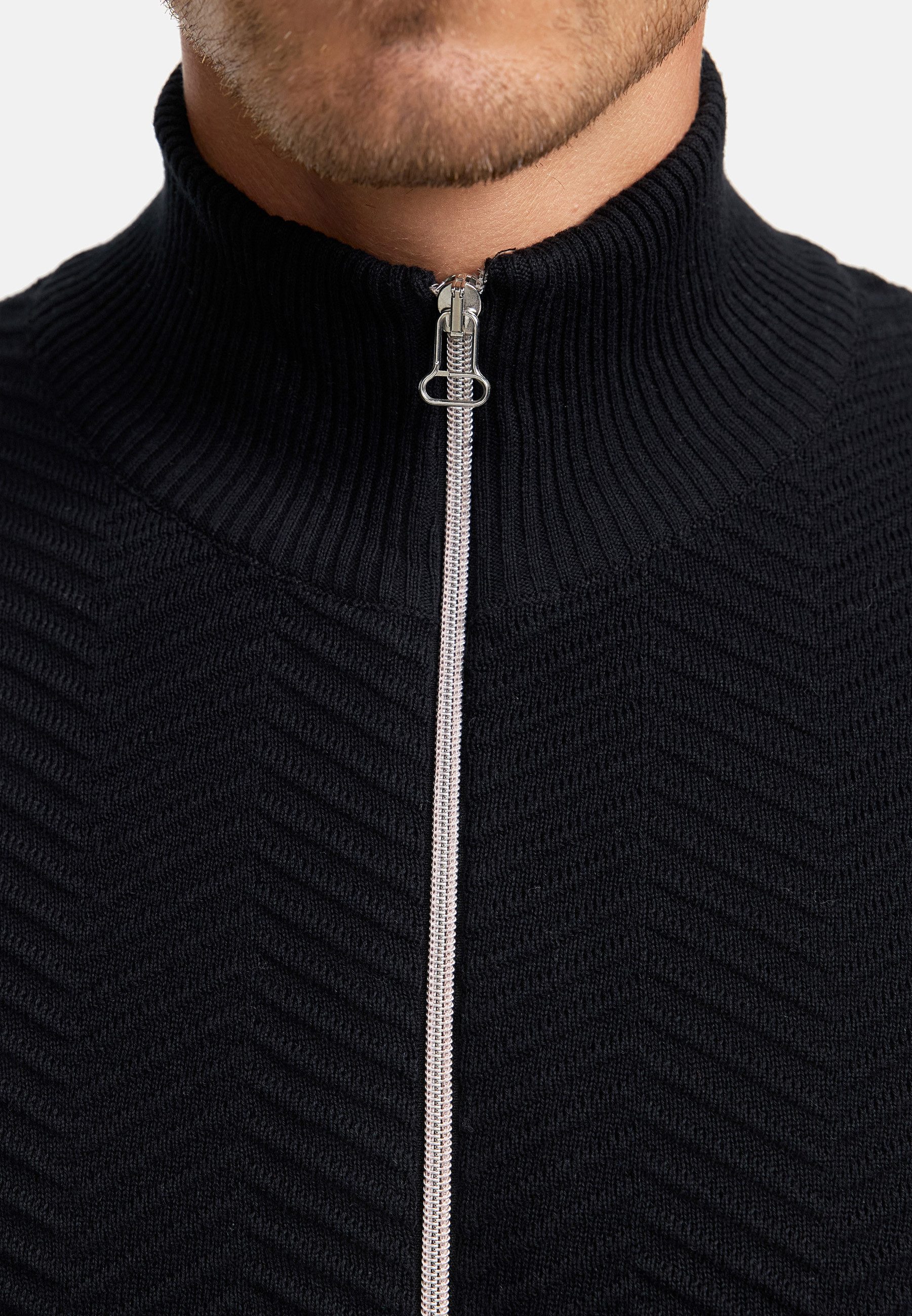 Kronstadt Strickjacke Herren KSCarlo Herrenstrickjacke Fein-Strickjacke mit Stehkragen – Bild 5 von 5