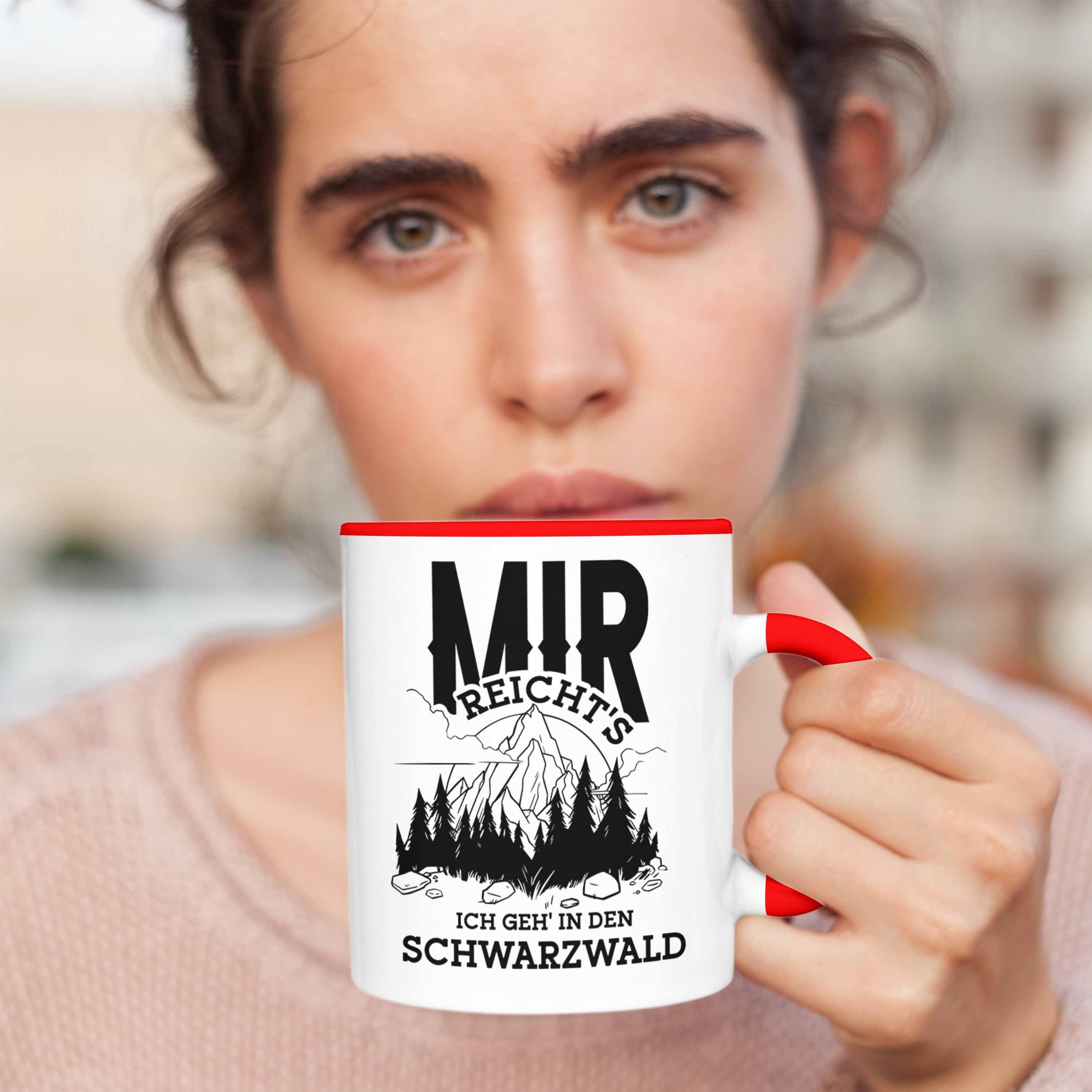 Naturfre Spruch Rot Tasse Tasse Trendation Schwarzwald lustigem - mit Wanderer für Geschenk