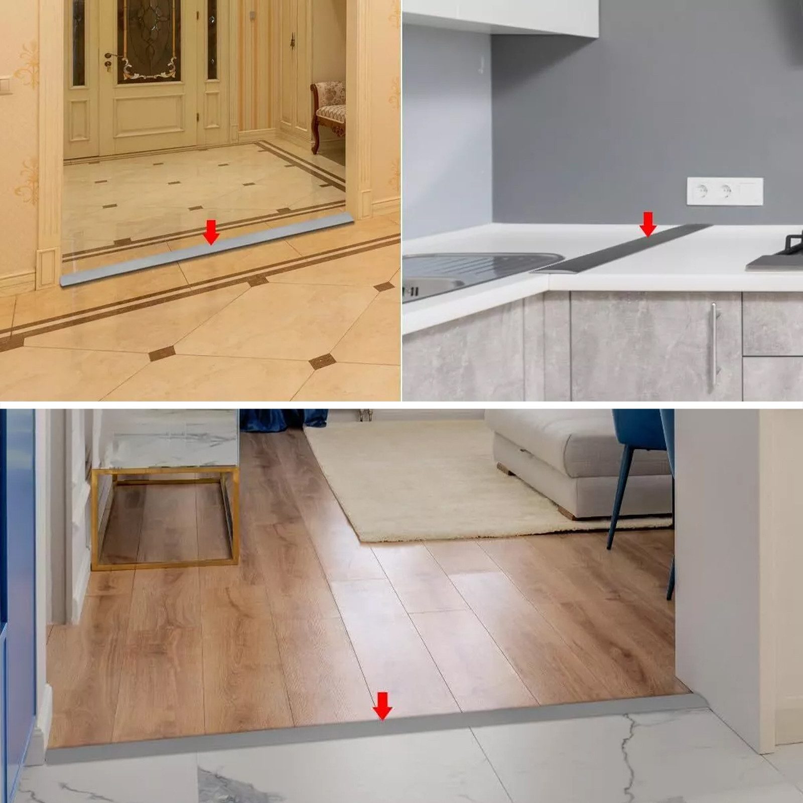 OKWISH Sockelleiste Weichsockelleiste selbstklebend Übergangsschiene Überga günstig online kaufen