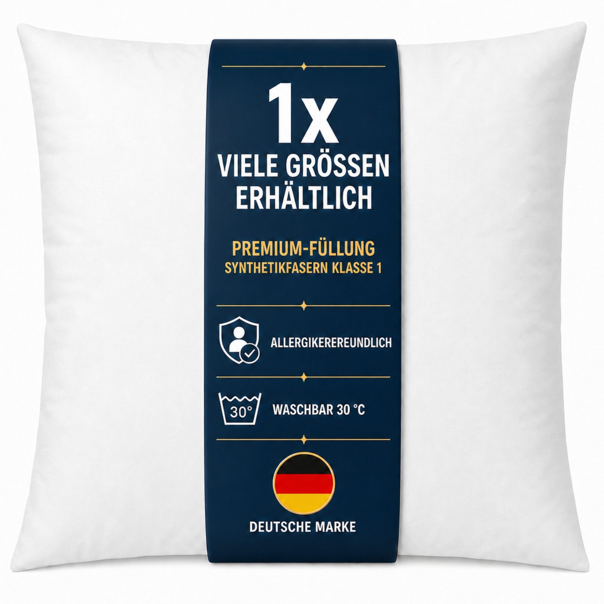 Arsvita Kissenfüllung für Dekokissen und Kopfkissen, 40x40 cm, Premium-Polyester Klasse 1, extra bauschig, 30°C waschbar