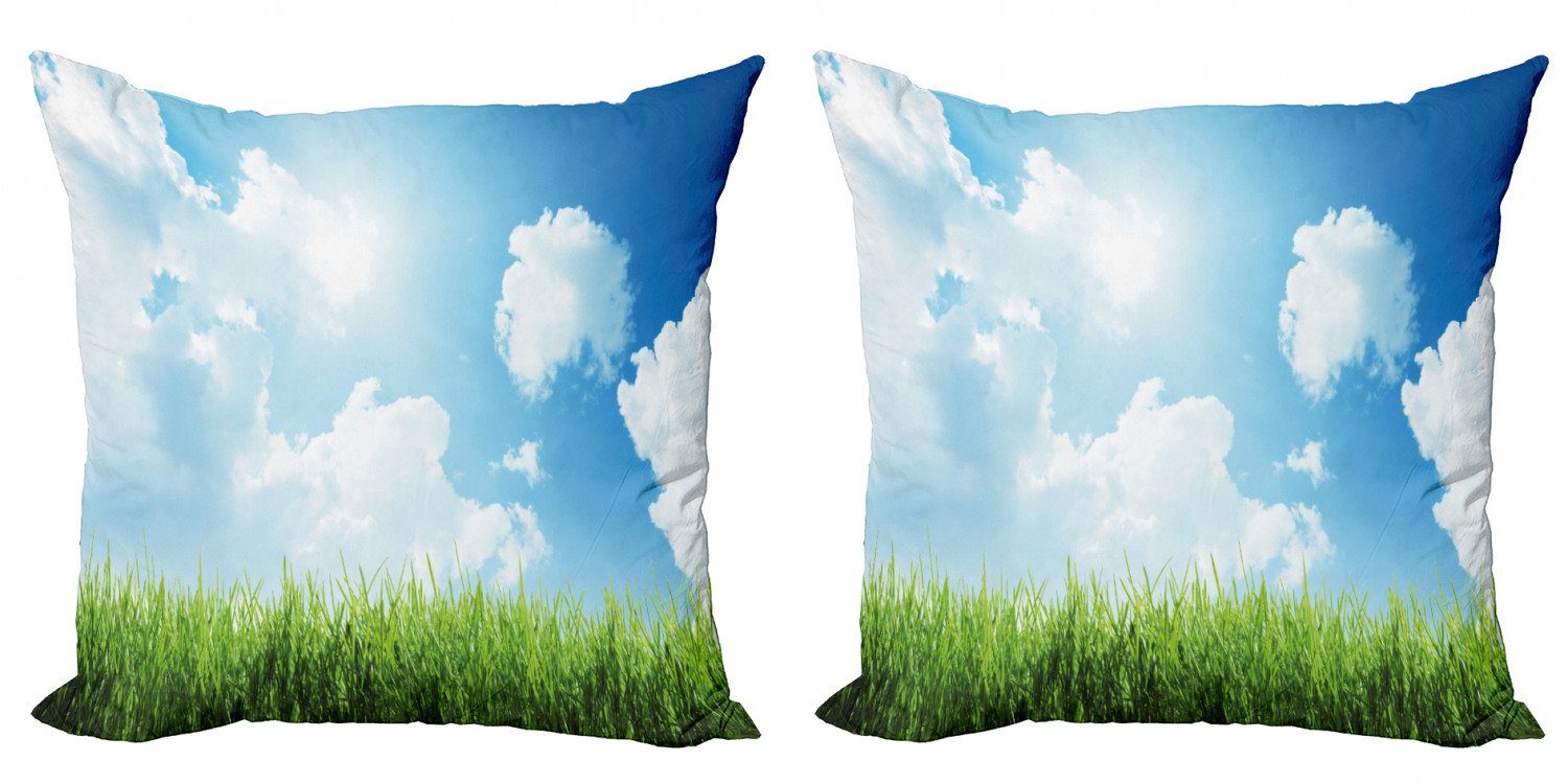 Kissenbezüge Modern Accent Doppelseitiger Digitaldruck, Abakuhaus (2 Stück), Himmel Sunny Day Grass Wolken