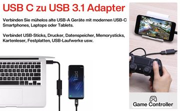 CABLETEX USB C zu USB A Adapter, OTG USB 3.1 für Laptops, Tablets, Smartphones USB-Adapter USB-C zu USB 3.0 Typ A, Standard-USB, USB Typ A, usb, 21 cm, USB OTG On The Go