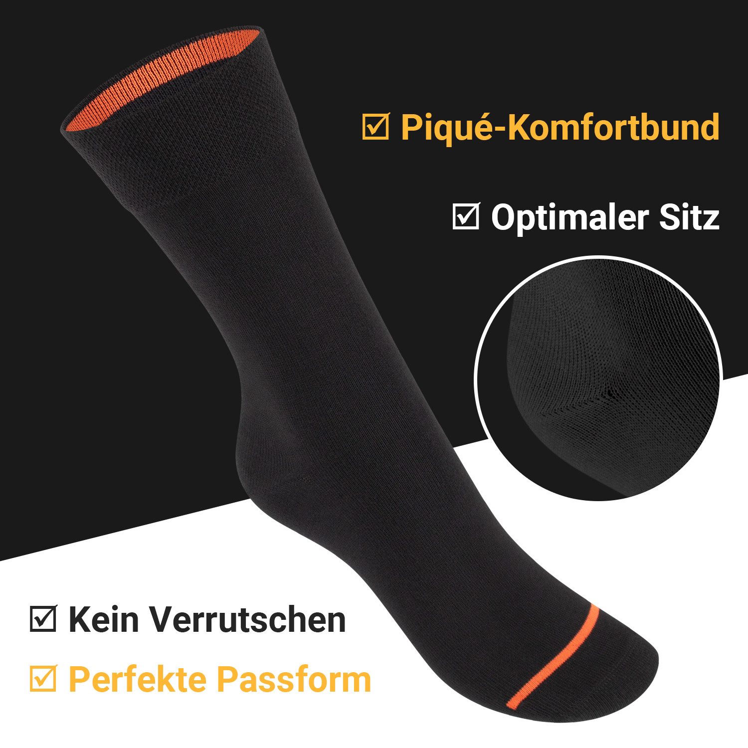 Footstar Basicsocken Herren & Damen Baumwollsocken (8 Paar) Socken im Neon Look – Bild 3 von 5