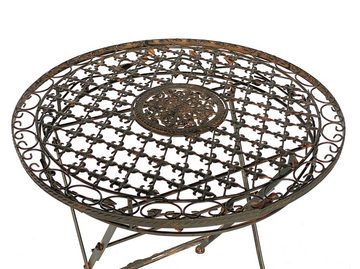 DanDiBo Gartentisch Tisch Bistrotisch Antik Rund Gartentisch Metall 1850 Avis Eisentisch Balkontisch Vintage