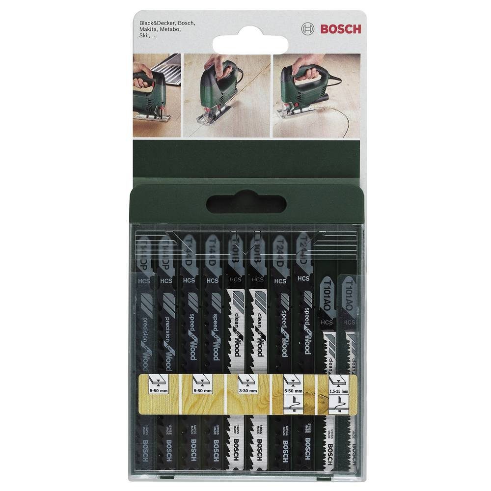 BOSCH Stichsägeblatt 10tlg. Stichsägeblatt-Set T-Schaft T günstig online kaufen