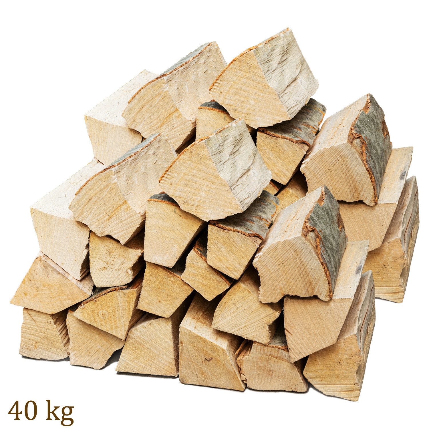 Flameup Kaminholz Brennholz Kaminholz Holz 40kg Ofen Kamin Kaminofen Grill Buche 25 cm, 40 kg