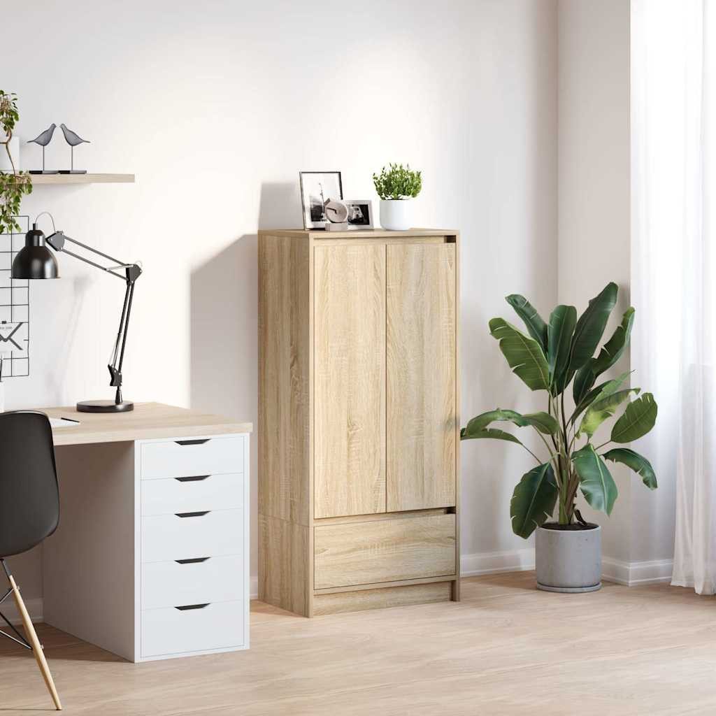 vidaXL Sideboard Schrank mit Schublade Sonoma-Eiche 55,5x34x119,5 cm (1 St)