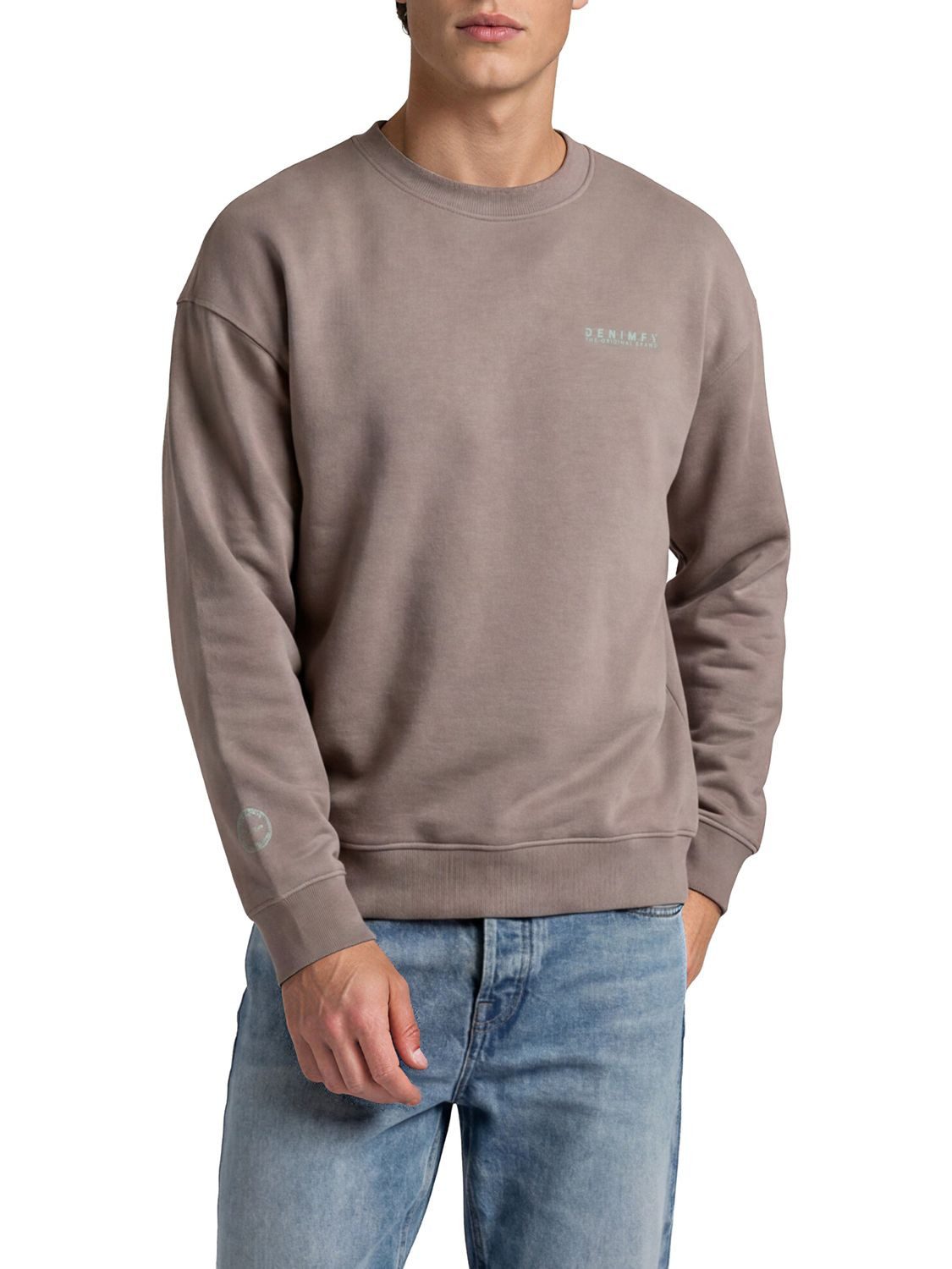 DENIMFY Sweatshirt Herren Rundhals Pullover DFKeno Oversized Fit Streetwear Sweatshirt mir Kängurutasche