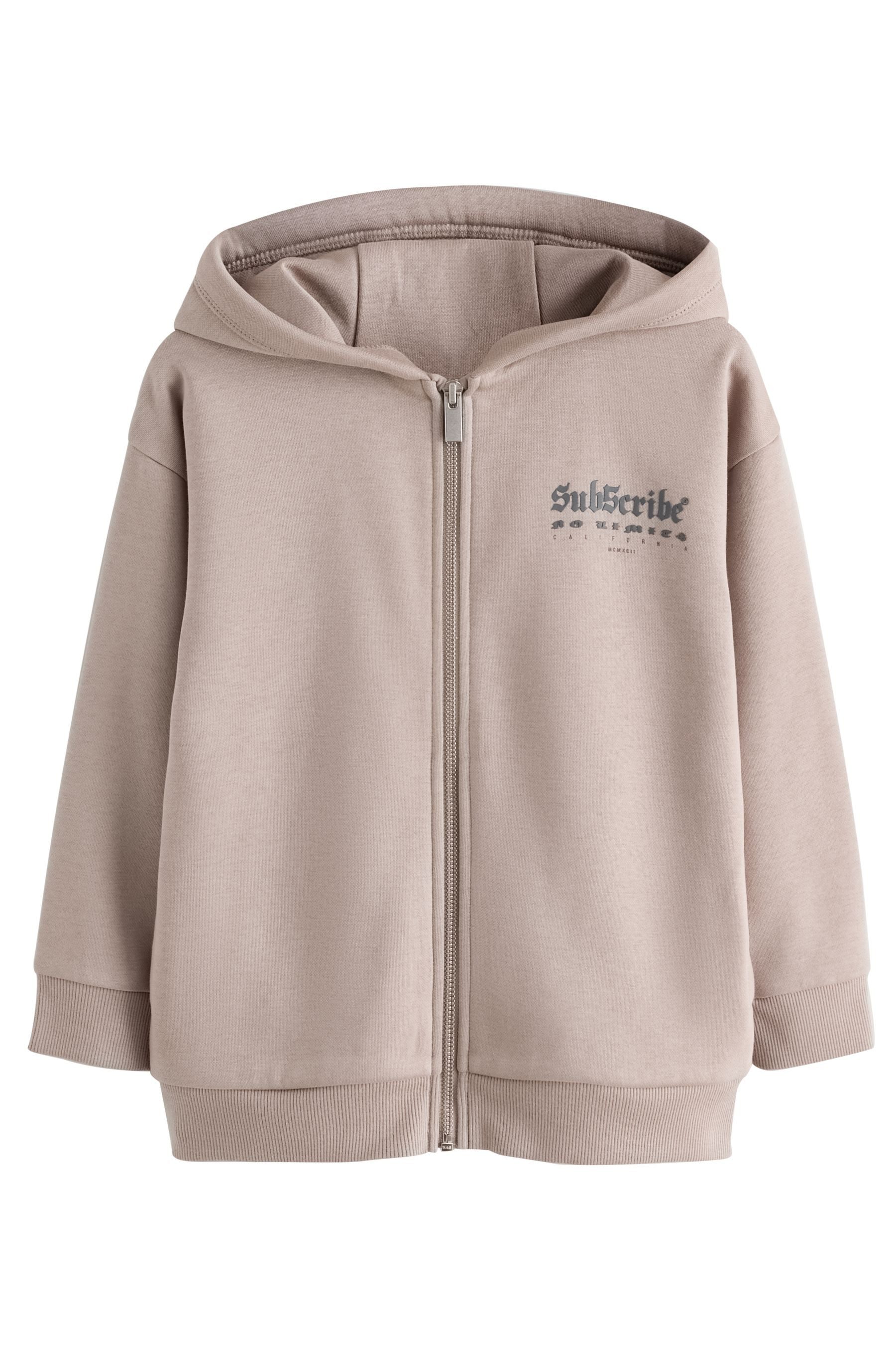 Next Hoodie Reißverschluss-Kapuzenjacke mit Grafik (1-tlg)