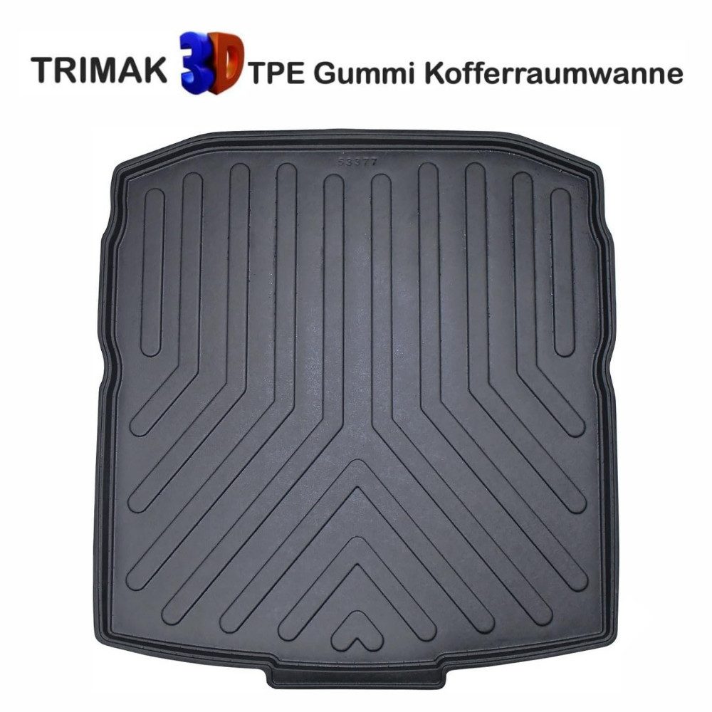 Trimak Passform-Fußmatten Oder Kofferraumwanne Oder Set für Skoda Octavia, Skoda Octavia 4. Gen. Limousine ab 2020 Kofferraummatte TPE Antirutsch