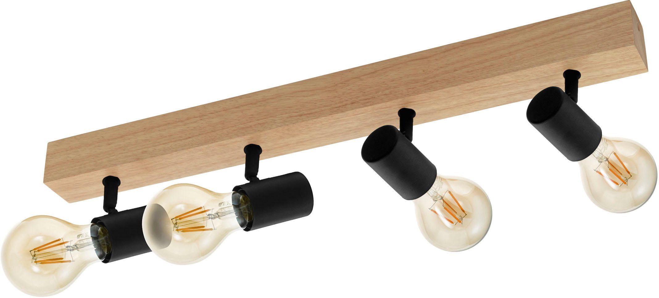 EGLO Deckenspot TOWNSHEND 3, ohne Leuchtmittel, Spot, Wohnzimmerlampe, Flur, L63 x B5 cm, 4X60W exkl.