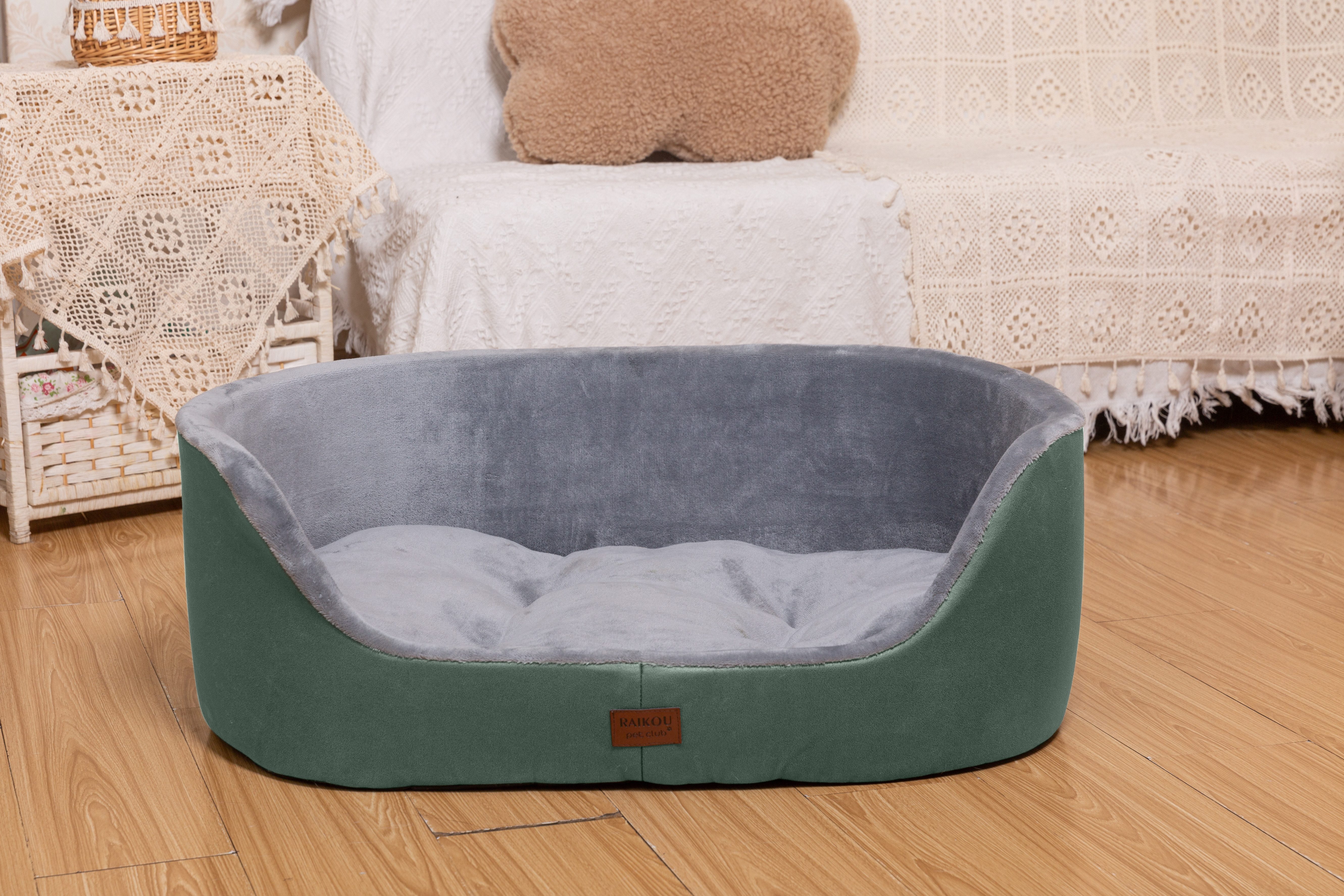 M-Diamant Tierbett Orthopädisches Hundebett Komfortables Hundekissen Hundesofa mit Rand, Polyester, ideal als Kopfstütze – Bild 4 von 5