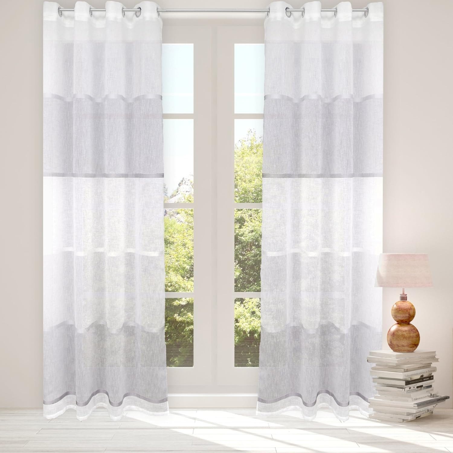 heimtexland Vorhang Ösenschal maritim Leinen Deko Gardine Seitenschal (1 St günstig online kaufen