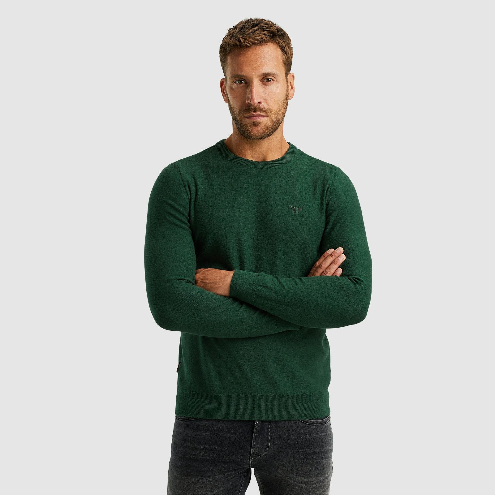 PME Legend Herren Rundhals Pullover R-NECK COTTON KNIT - Regular Fit günstig online kaufen