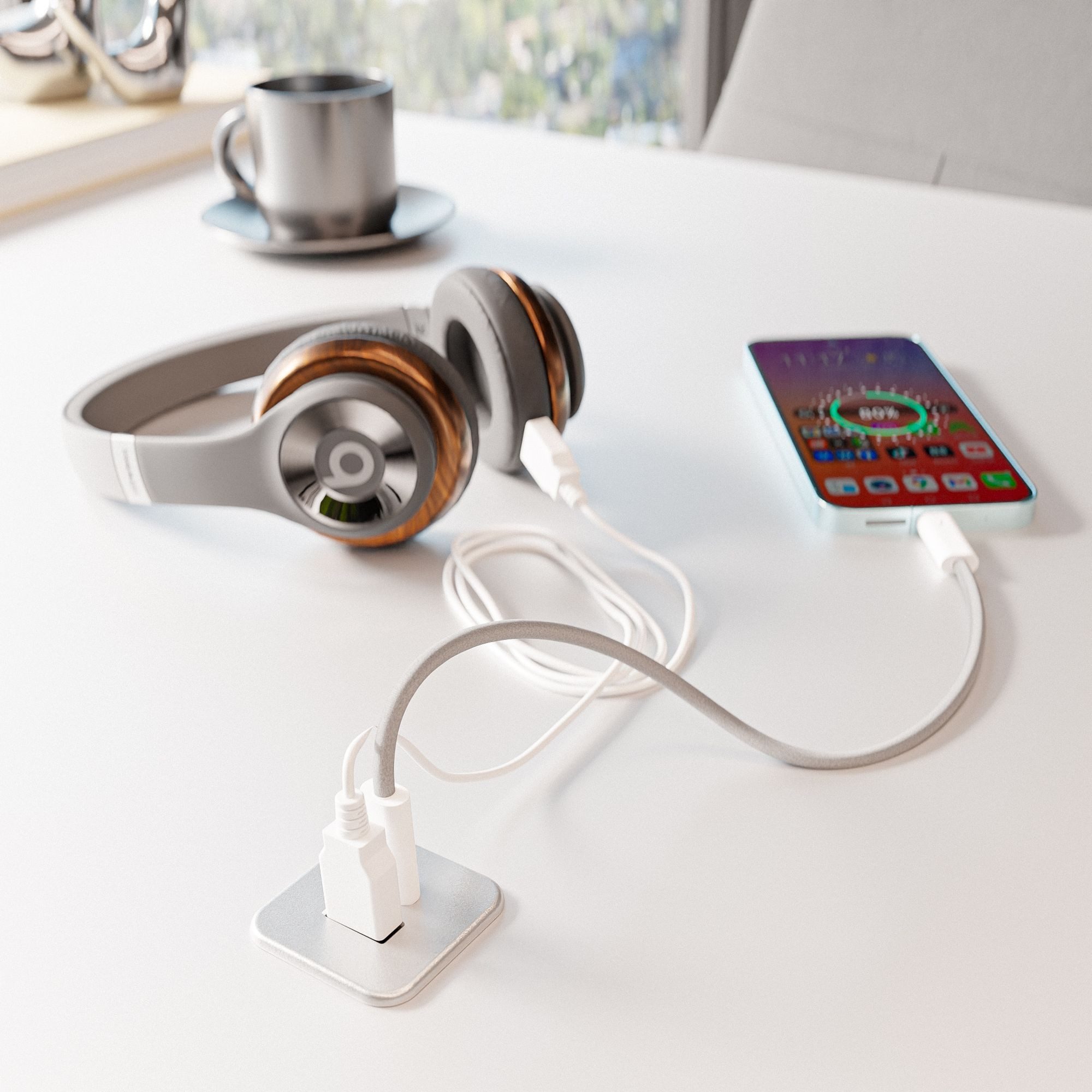 kalb Steckdose USB-C u. A Einbau-Hub 12VDC, schonendes Laden, Schwarz o. Silbergrau
