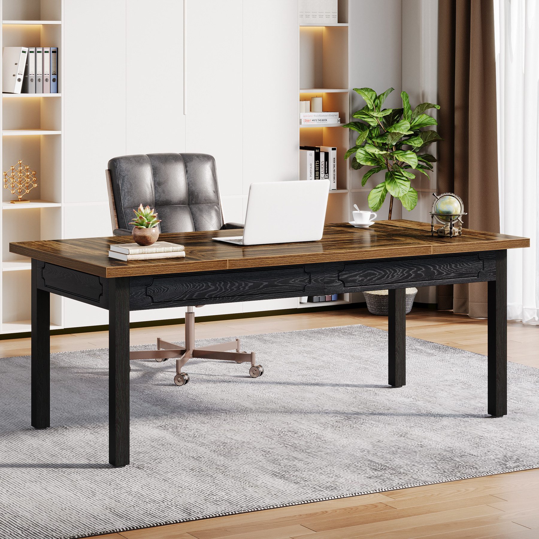 Tribesigns Schreibtisch Moderner Chefschreibtisch, 160cm Computertisch günstig online kaufen