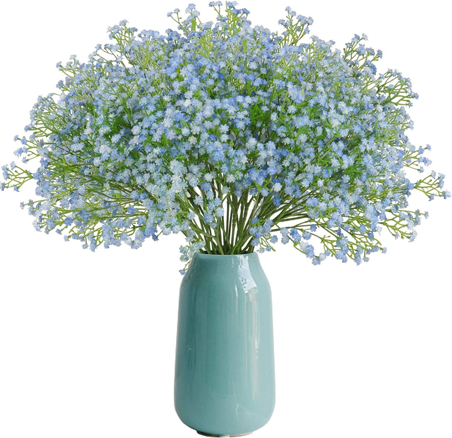 Kunstblume Gypsophila Künstliche Blumen, 10 Stück Gypsophila Kunstblumen, Mutoy, Höhe 52 cm, Blumensträuße für Wohnzimmer Schlafzimmer Hochzeit Tischdekoration Blau