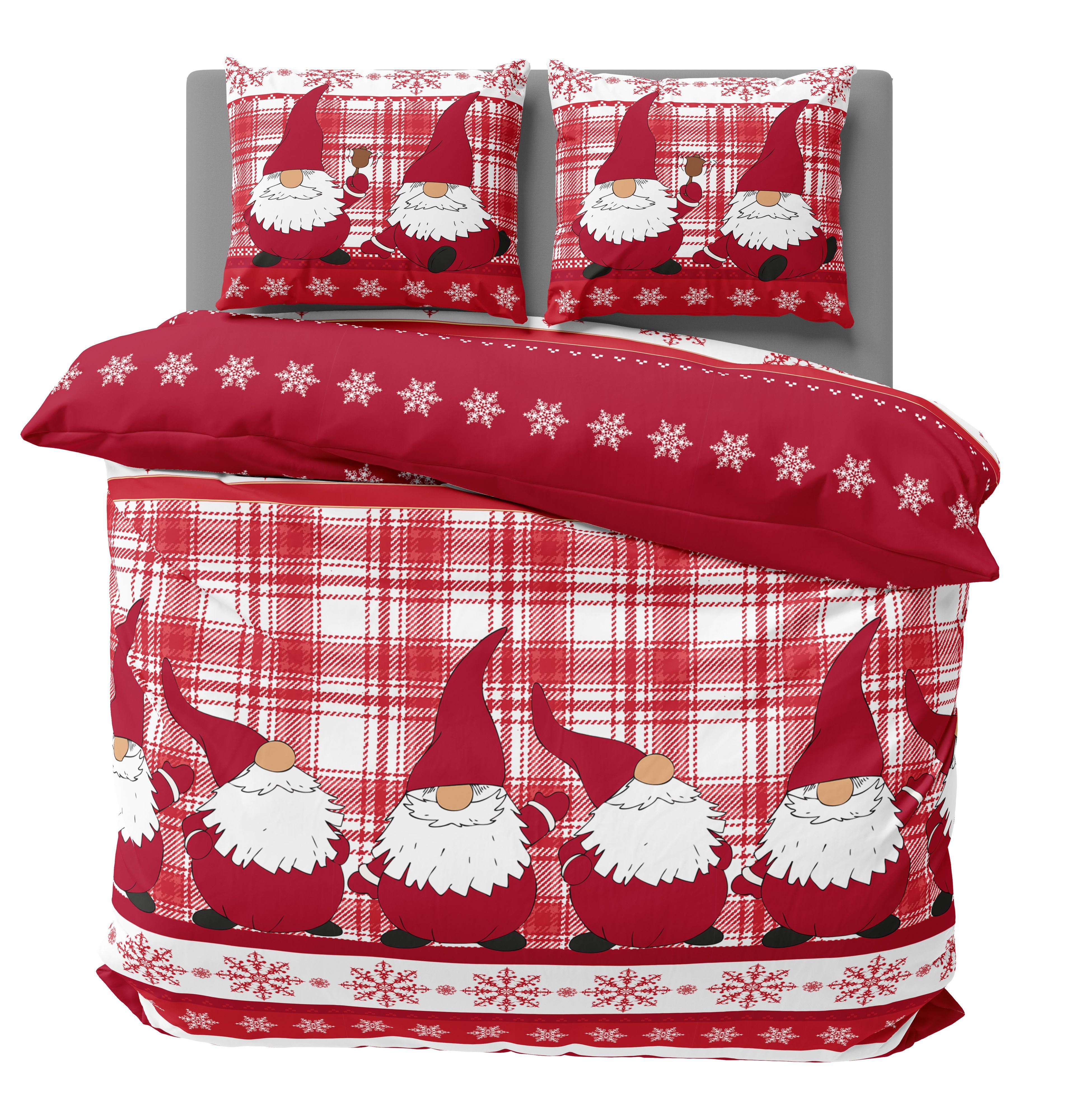 One Home Bettwäsche Wichtel Weihnachten Weihnachtsbettwäsche, Flanell, 3 te günstig online kaufen
