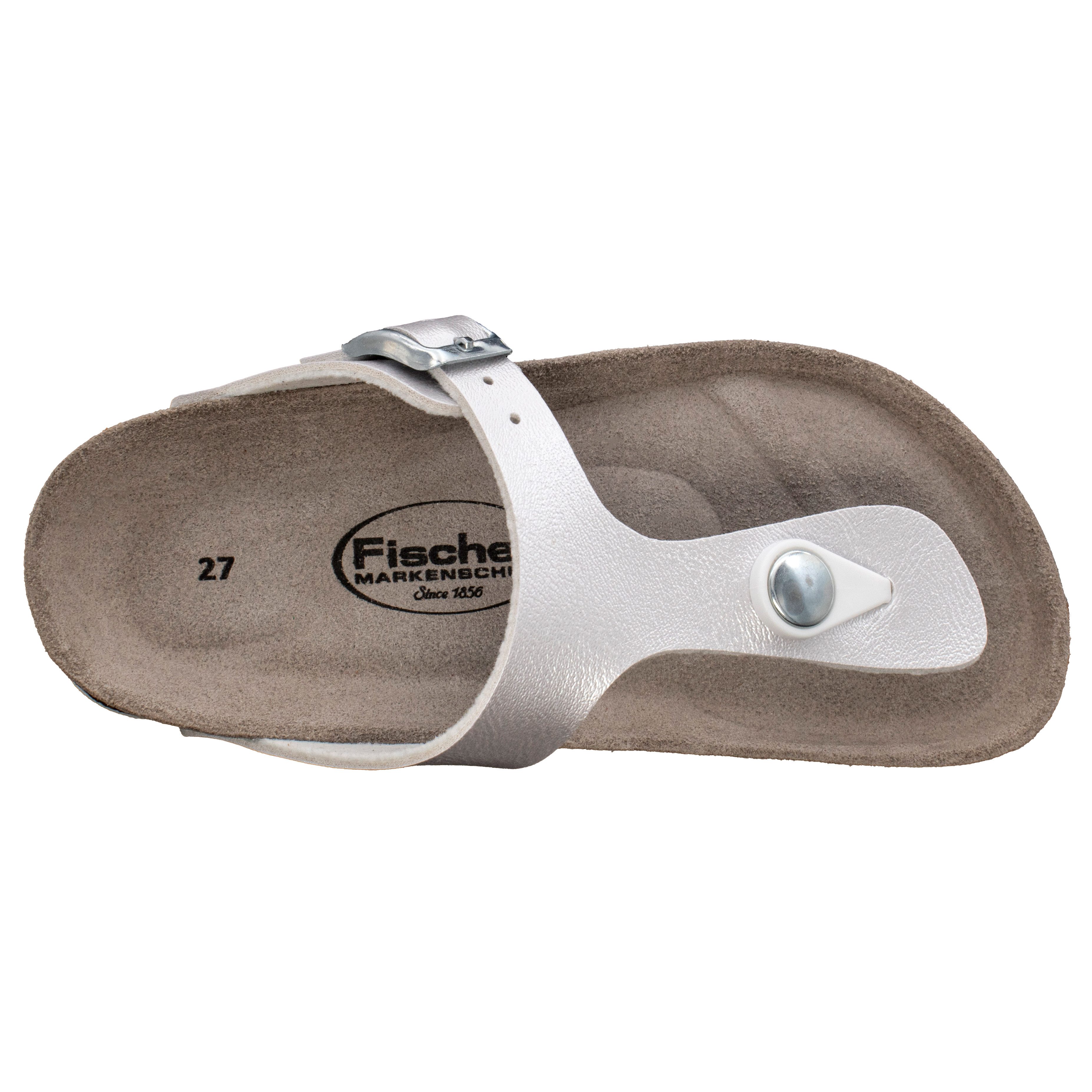Fischer-Markenschuh Hawaii Zehentrenner aus Vegano (Lederimitat), mit Fleecefutter, Zehentrenner