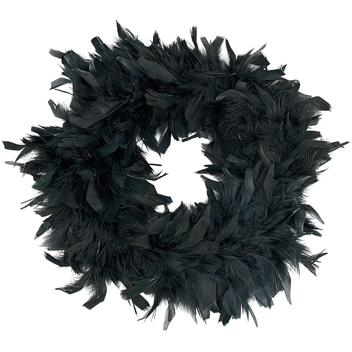 Macosa Home Dekokranz Federkranz Schwarz 25, 30 od. 35 cm Federn, Tischdeko Kranz Deko Türkranz Dekoration
