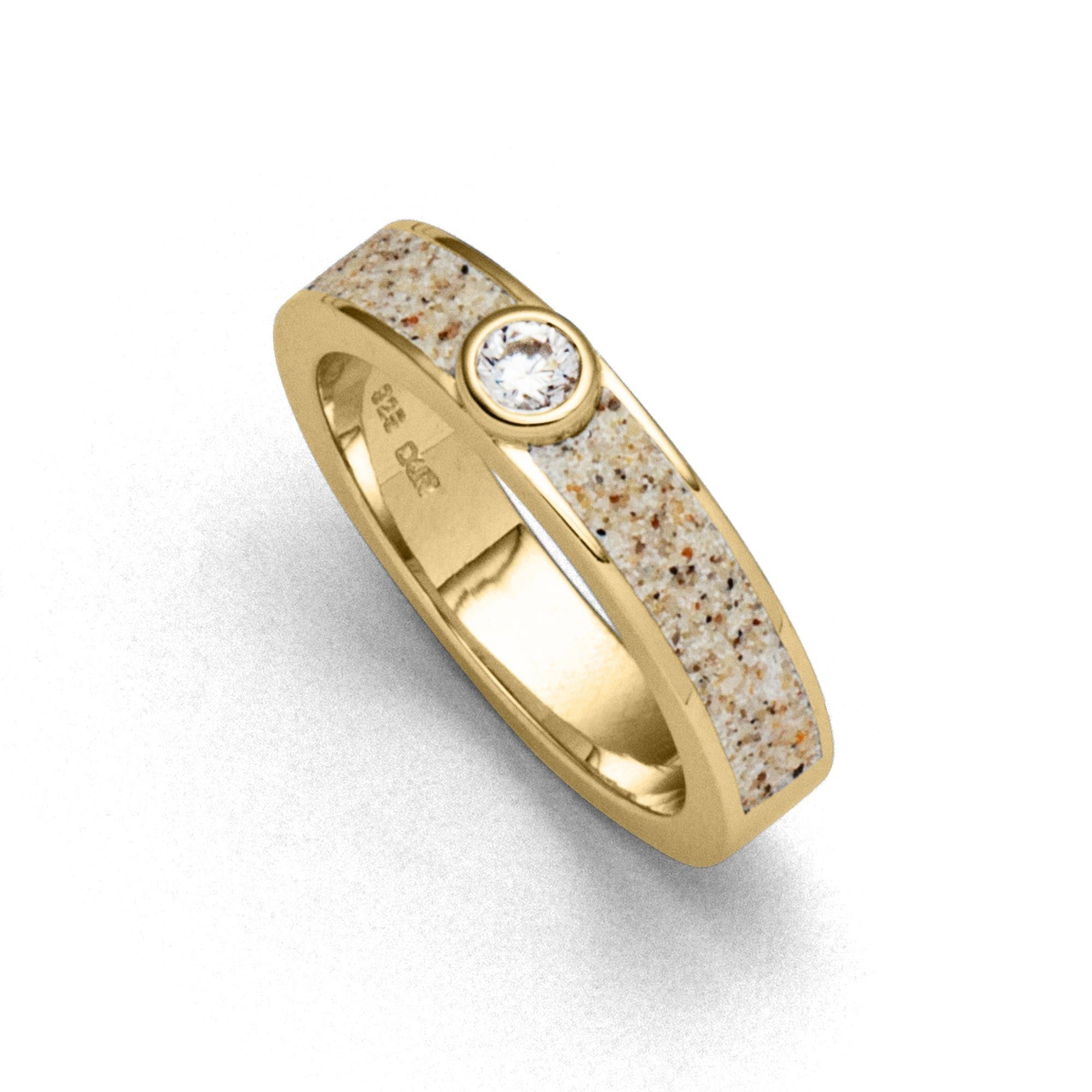 Fingerring DUR Schmuck: Ring "Venus" mit Strandsand, vergoldet R5845