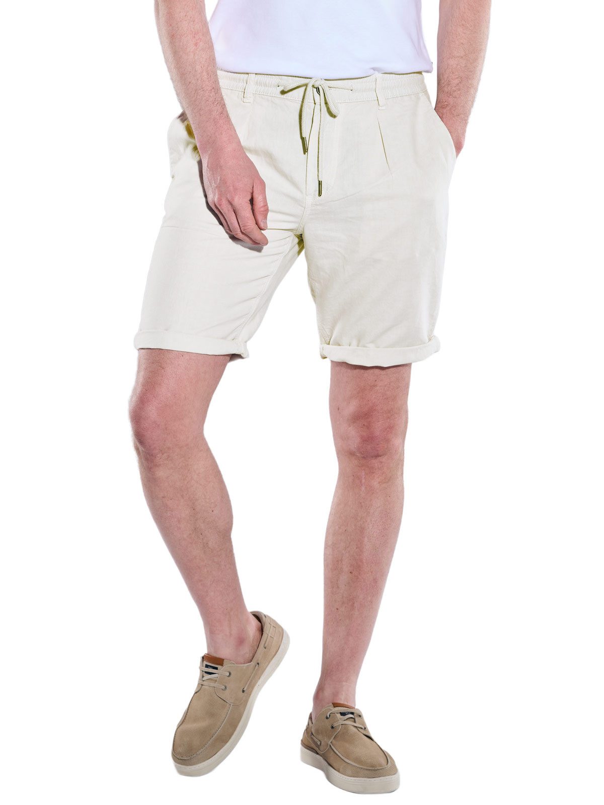 Engbers Bermudas Herren Chino-Bermuda mit Tunnelzug, Hellgrau