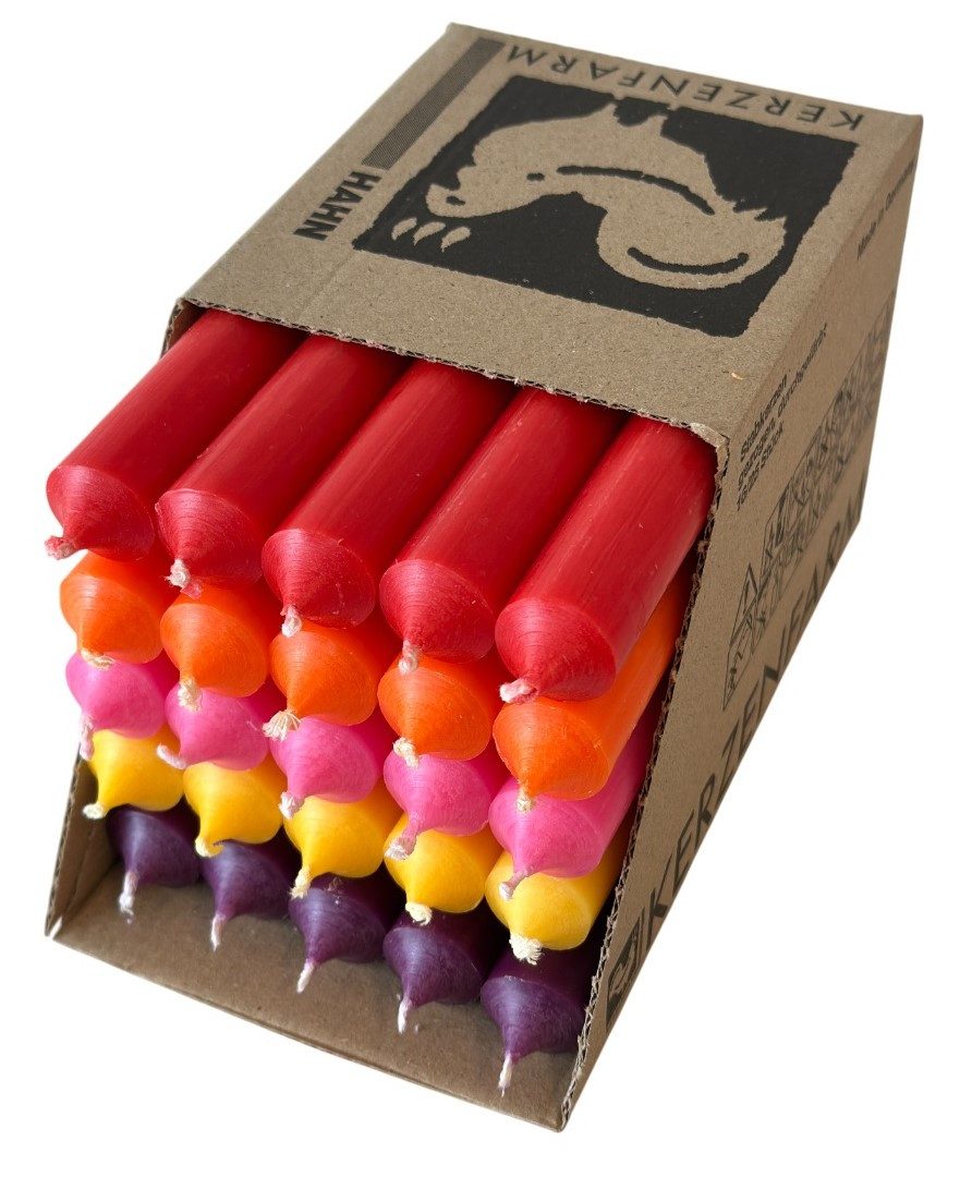 Hahn Kerzenfarm Spitzkerze Otto Kerzenfarm Hahn Stabkerzen Bunt Set 7