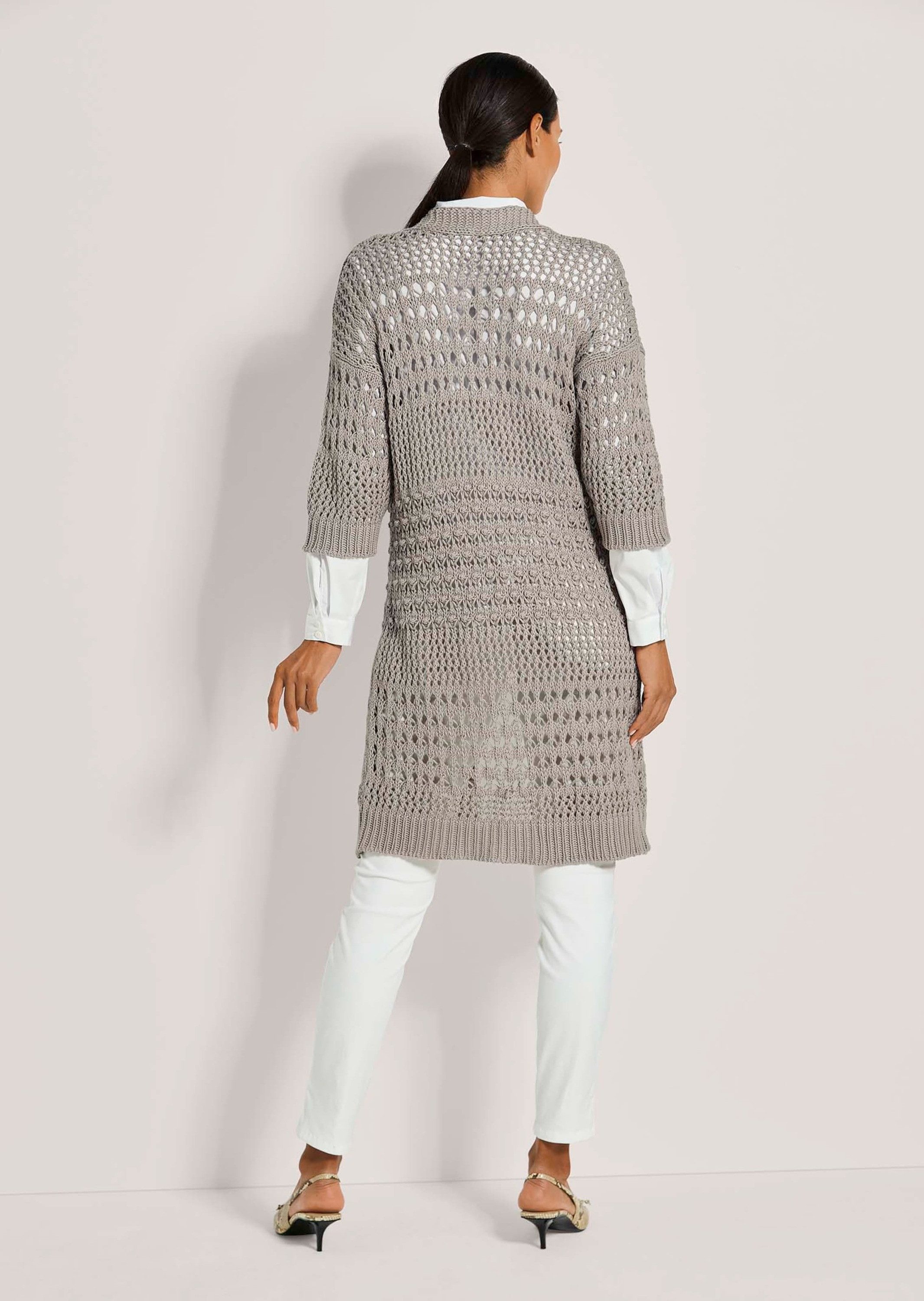 MADELEINE Strickjacke Lange Strickjacke mit Ajour-Muster