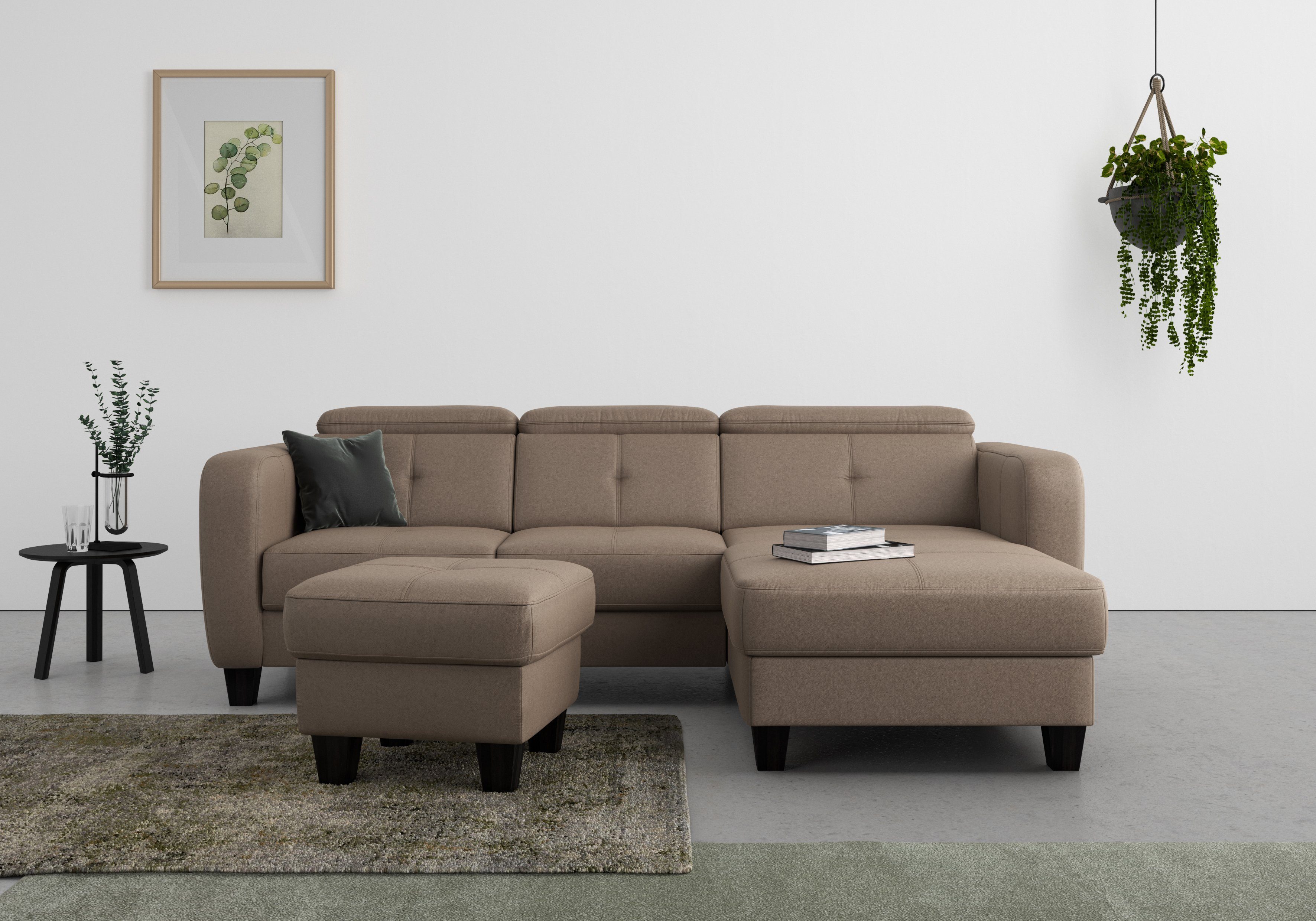 sit&more Ecksofa Belluci, mit inklusive Bettkasten und wahlweise Federkern, Bettfunktion