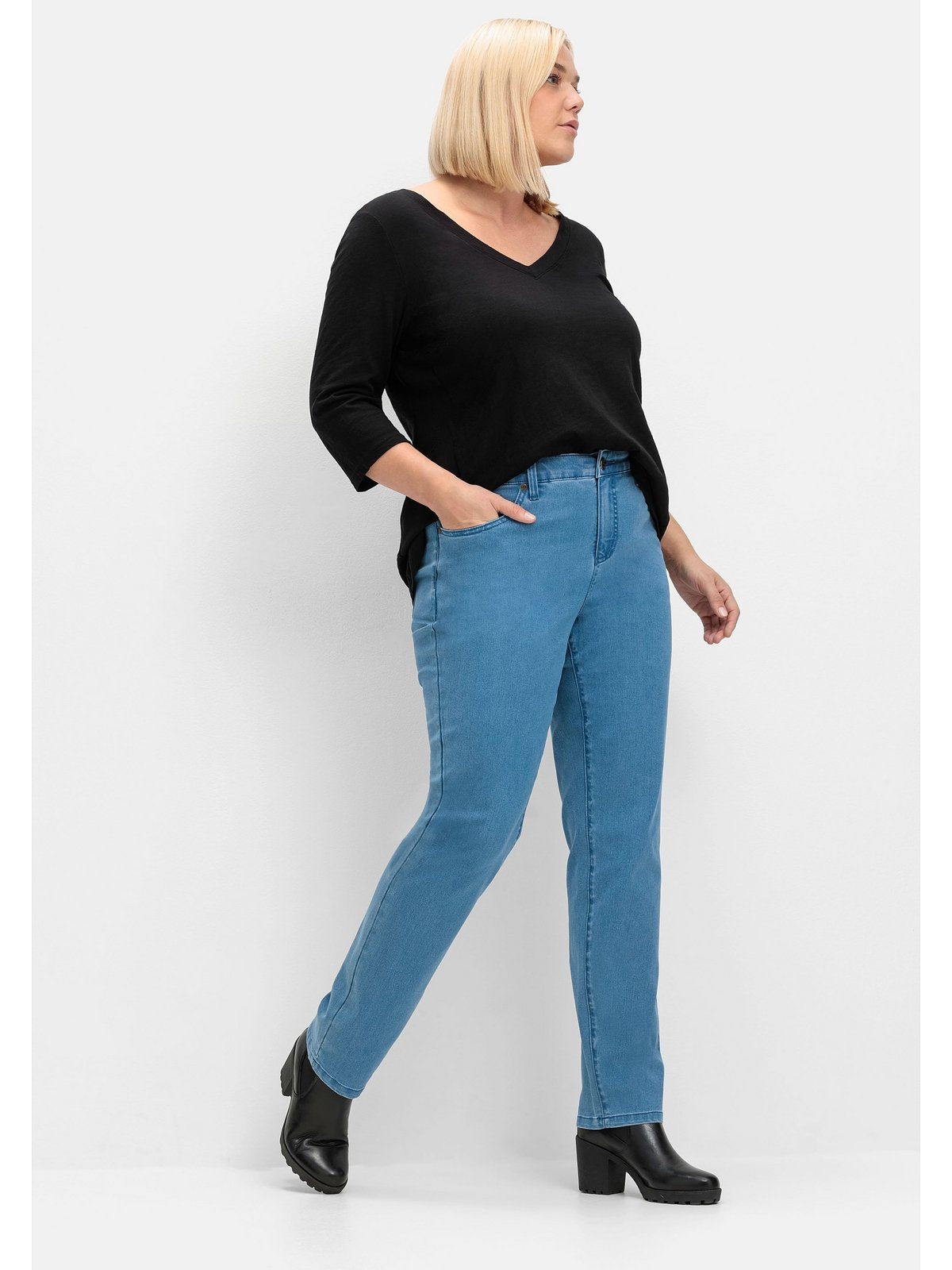 Sheego 5-Pocket-Stil im Große blue Stretch-Jeans Denim Größen