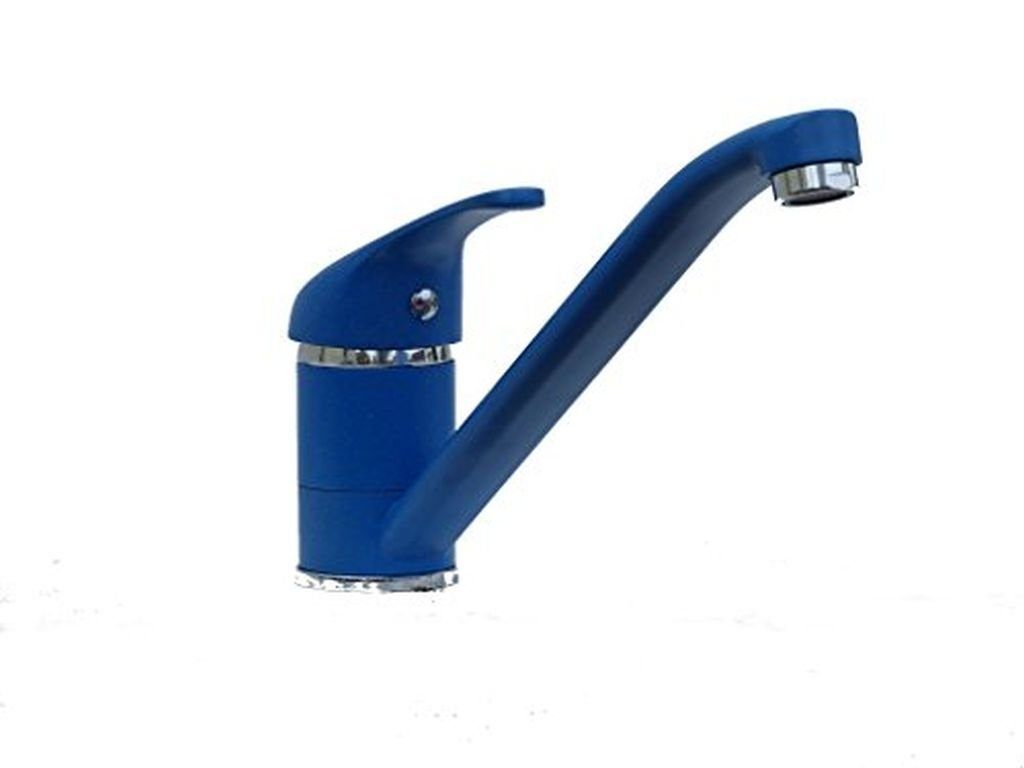 WAGNER design yourself Küchenarmatur Einhebel Küchenarmatur Spüle Armatur Wasserhahn farbig blau-granit