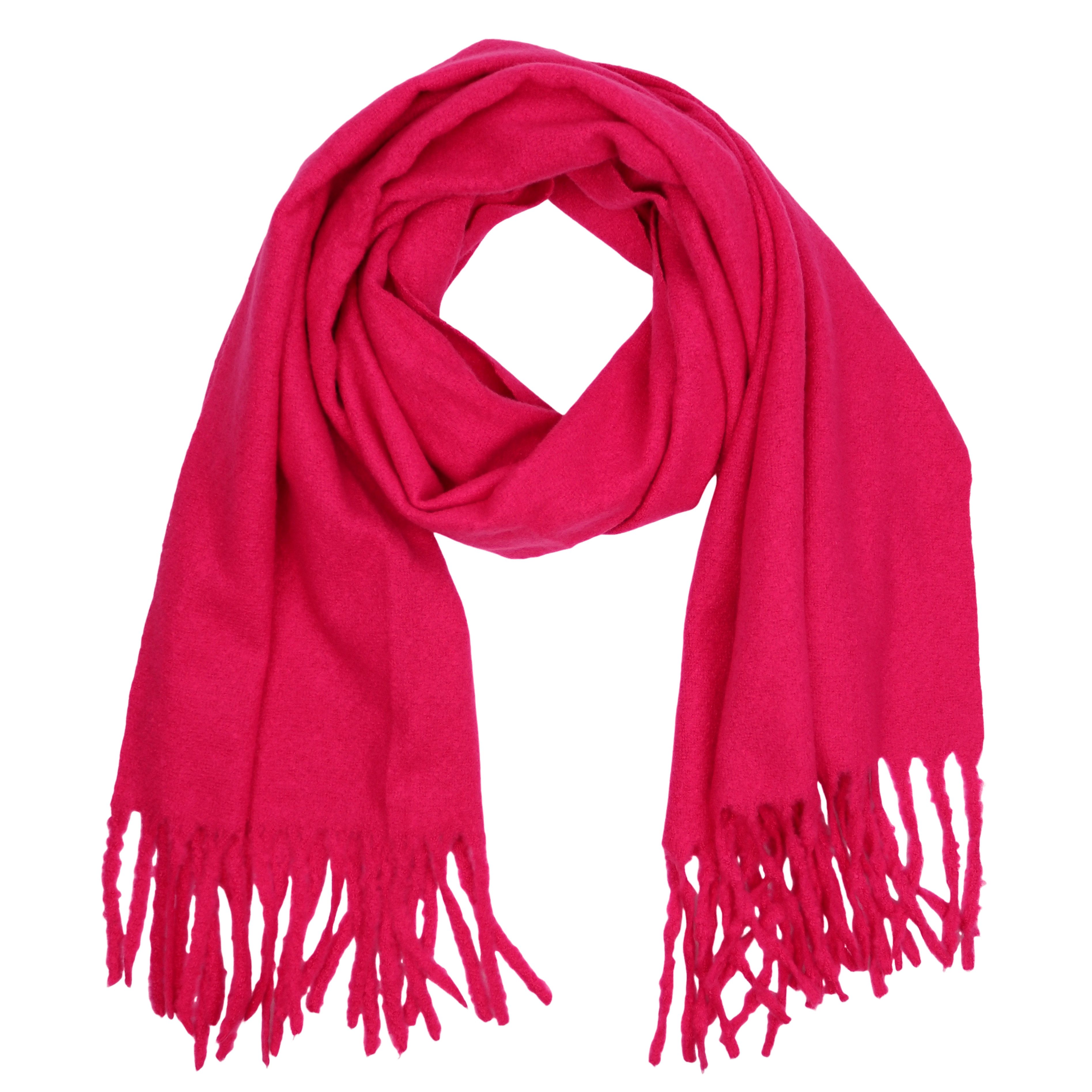 MIRROSI Modeschal weicher und warmer Unifarbe Schal mit Fransen, 65x180cm, Feine Struktur, Damen Halstuch ideal für Herbst und Winter
