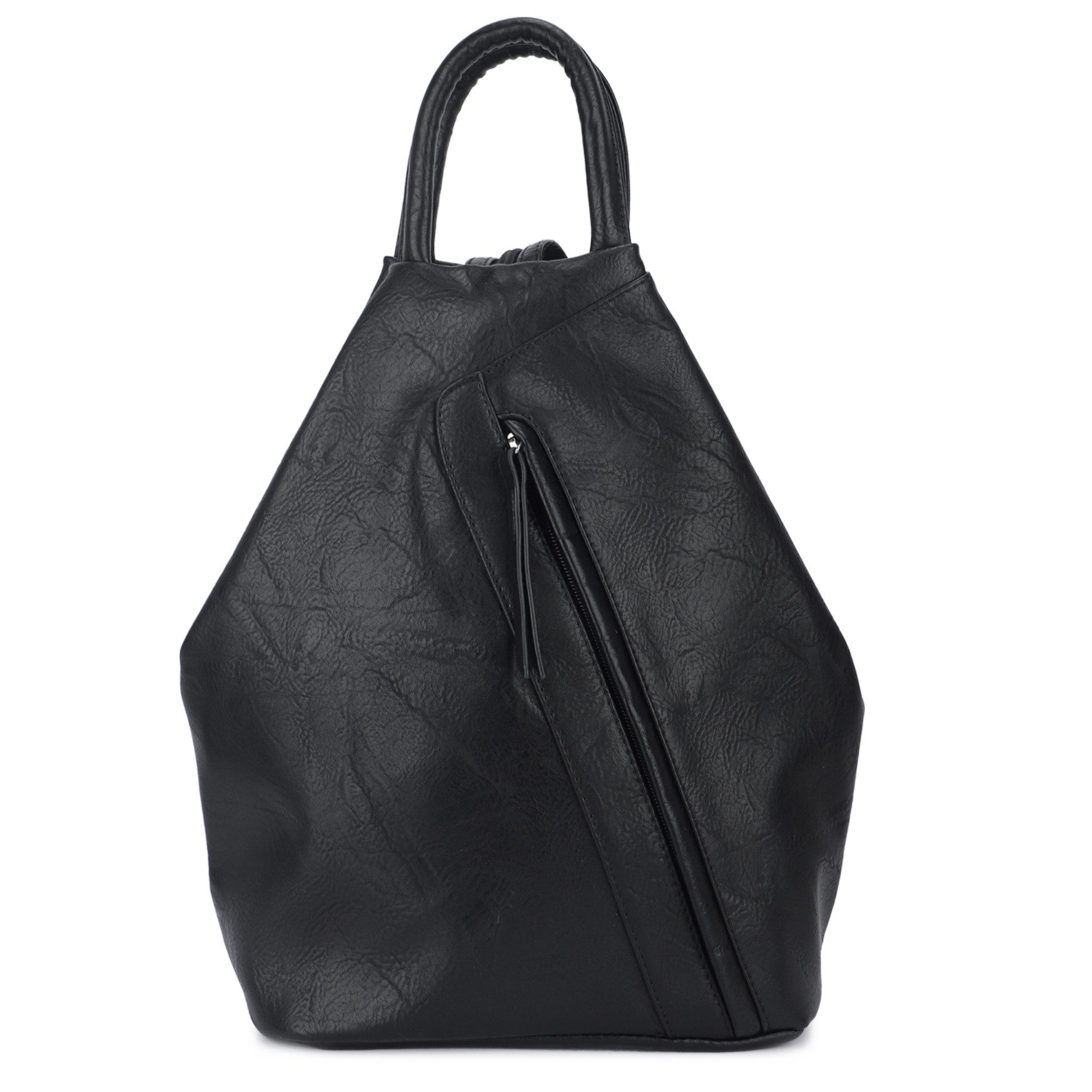 MIRROSI Tagesrucksack Damen Rucksack Kunstleder 25x13x35 cm – Cityrucksack (ca. 25 x 13 x 35 cm), mit Reißverschluss, Henkel, Schulterriemen & Frontfach
