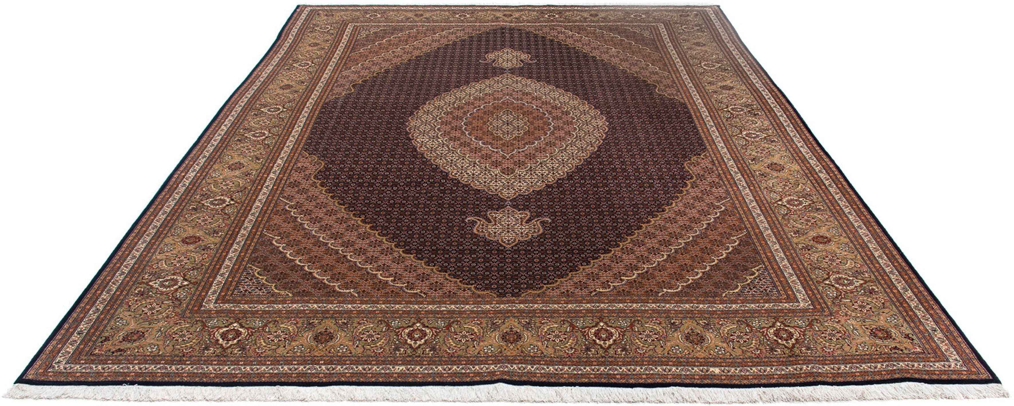 Orientteppich Perser - Täbriz - 336 x 250 cm - braun, morgenland, rechteckig, Höhe: 10 mm, Wohnzimmer, Handgeknüpft, Einzelstück mit Zertifikat