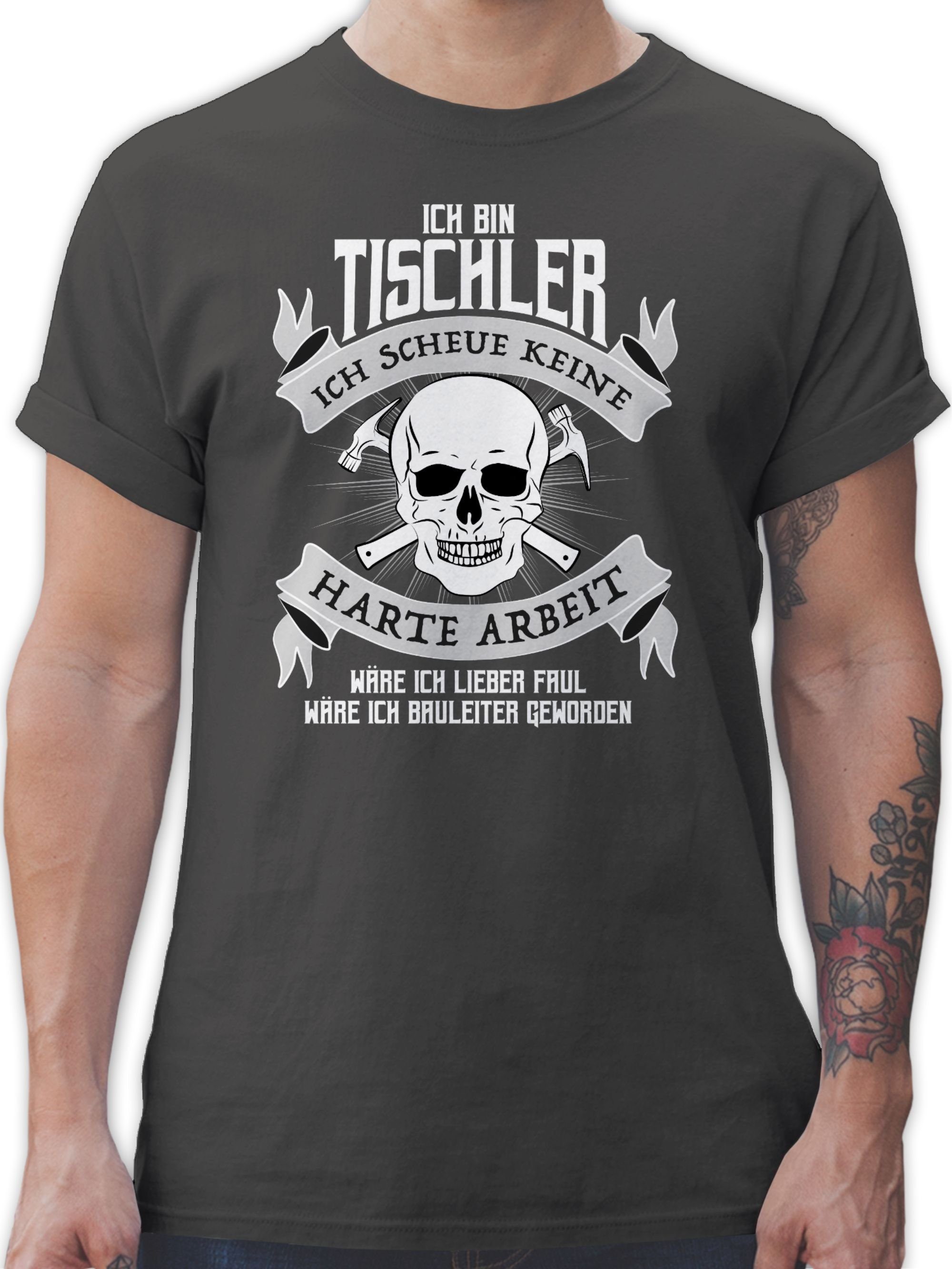 Shirtracer T-Shirt Ich bin Tischler Handwerker Geschenke 03 Dunkelgrau