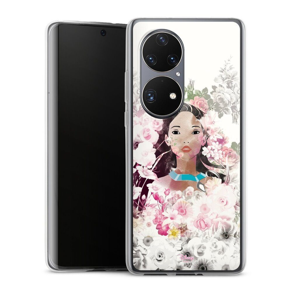 DeinDesign Handyhülle Pocahontas Disney Offizielles Lizenzprodukt Colors Of The Wind, Huawei P50 Pro Silikon Hülle Bumper Case Handy Schutzhülle