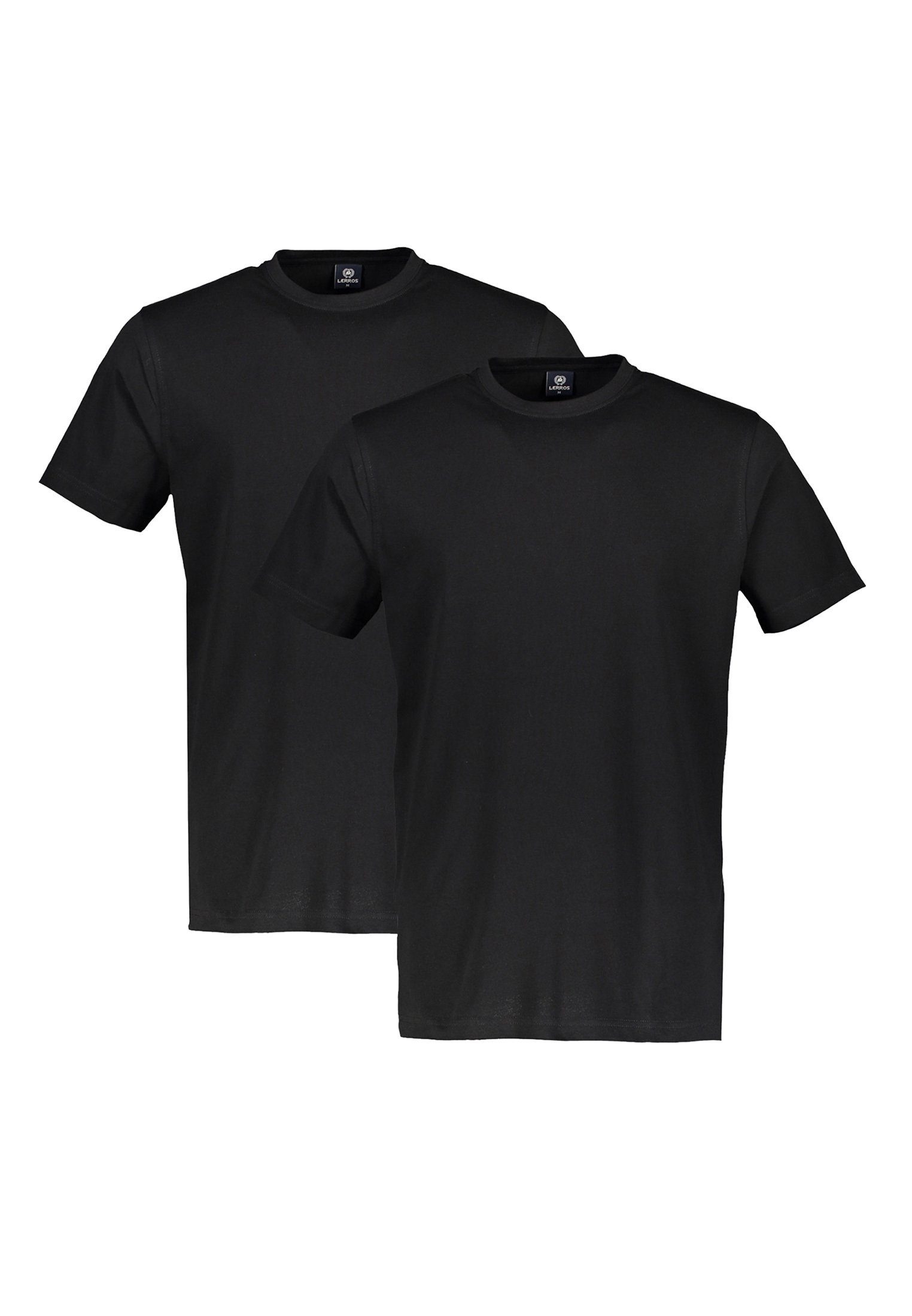 BLACK in Baumwollqualität T-Shirt LERROS Rundhals Premium T-Shirt LERROS Doppelpack