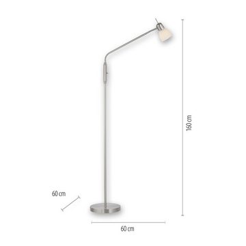 LeuchtenDirekt Stehlampe LED Stehleuchte KARO E14, 1xE14/40W, mit Kippschalter, Wohnzimmer Büro Schlafzimmer Flur