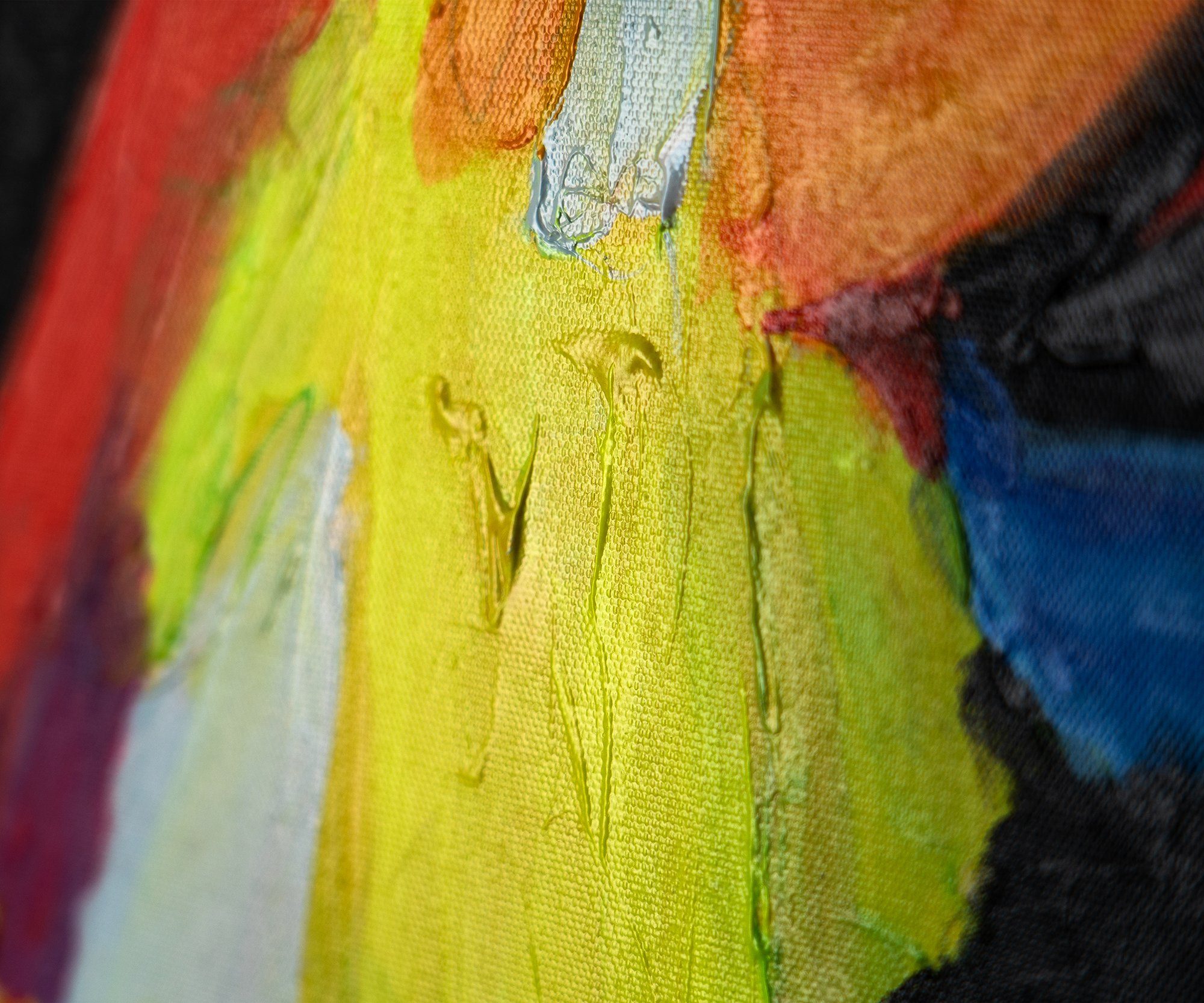 Menschen Farben Rahmen Gelb in Mit YS-Art Liebe, der Gemälde