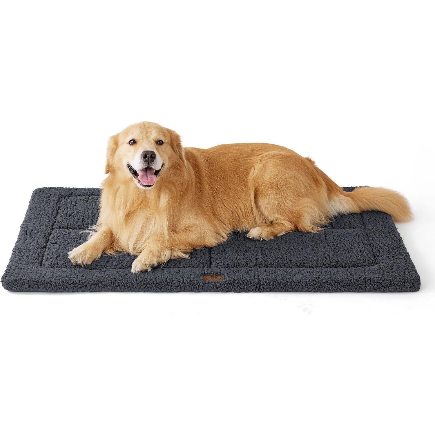 Hundematte Hundematte waschbar Hundekissen XXL Sherpa 121 x 76 cm Dunkelgrau