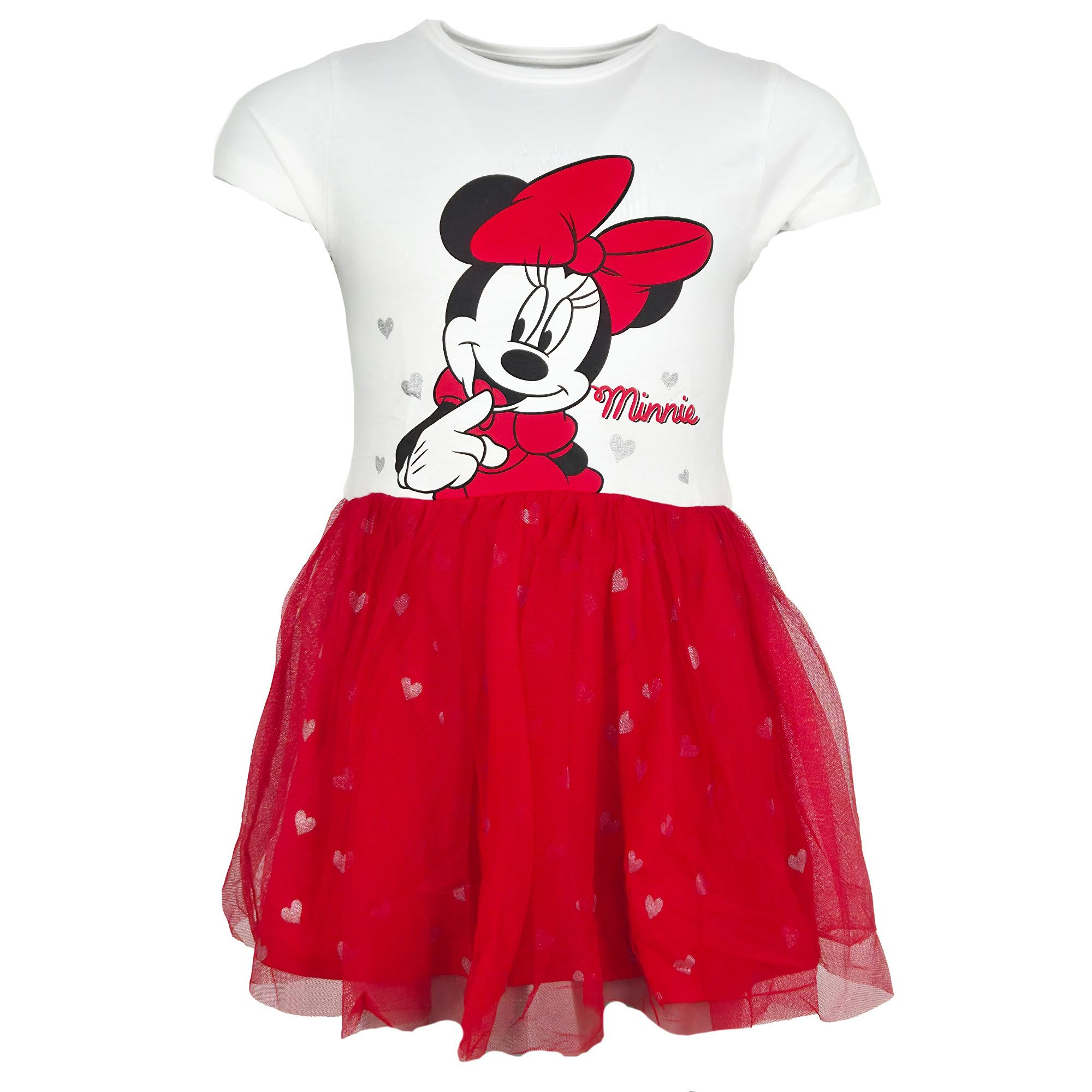 Disney Tüllkleid Disney Minnie Maus Kinder Mädchen Sommerkleid Kleid 100% Baumwolle, Gr. 92 bis 128