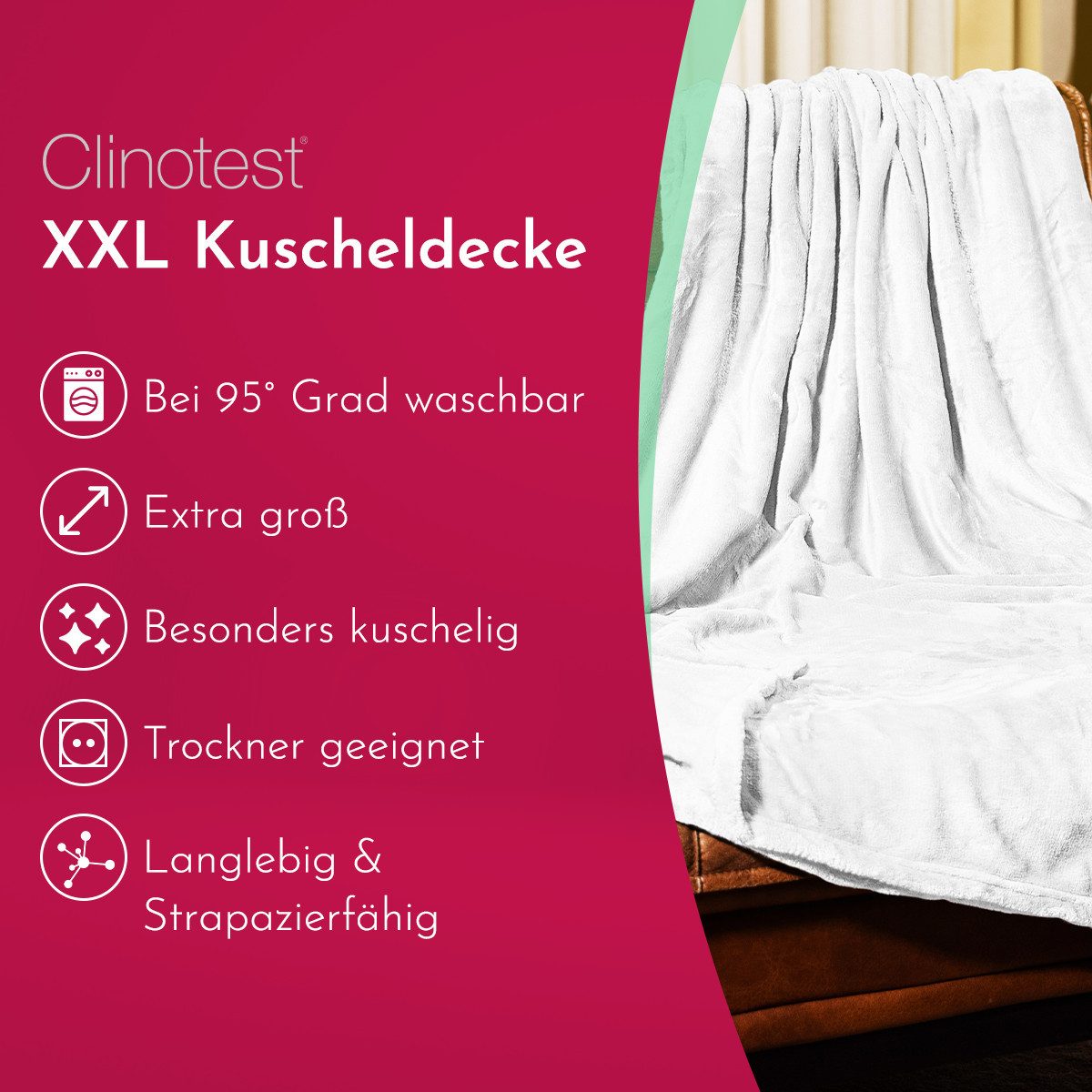 Wohndecke Kuscheldecke aus 100% Polyester, 150x220 günstig online kaufen