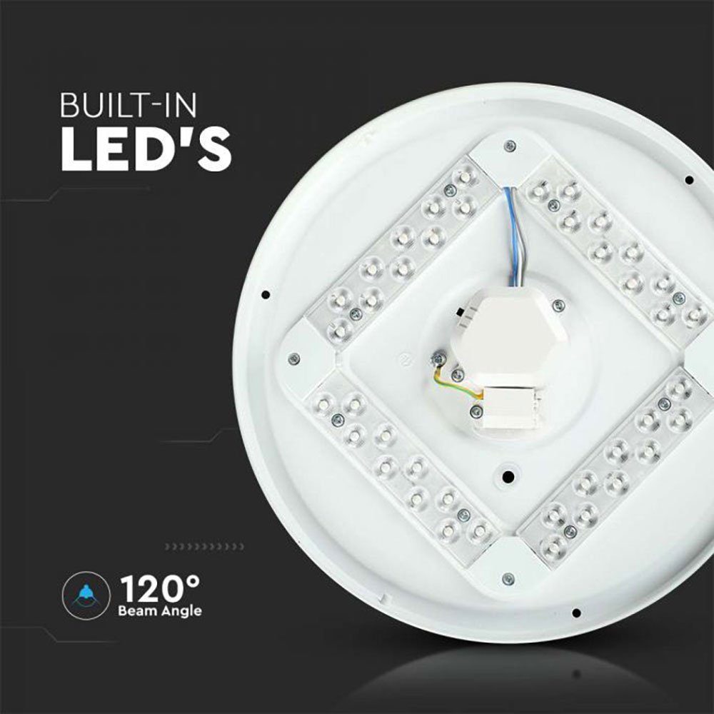 cm LED weiß LED-Leuchtmittel Kaltweiß, fest 35 LED Abstrahlwinkel Neutralweiß, rund verbaut, Deckenleuchte Warmweiß, D Wohnzimmerlampe Deckenleuchte, V-TAC